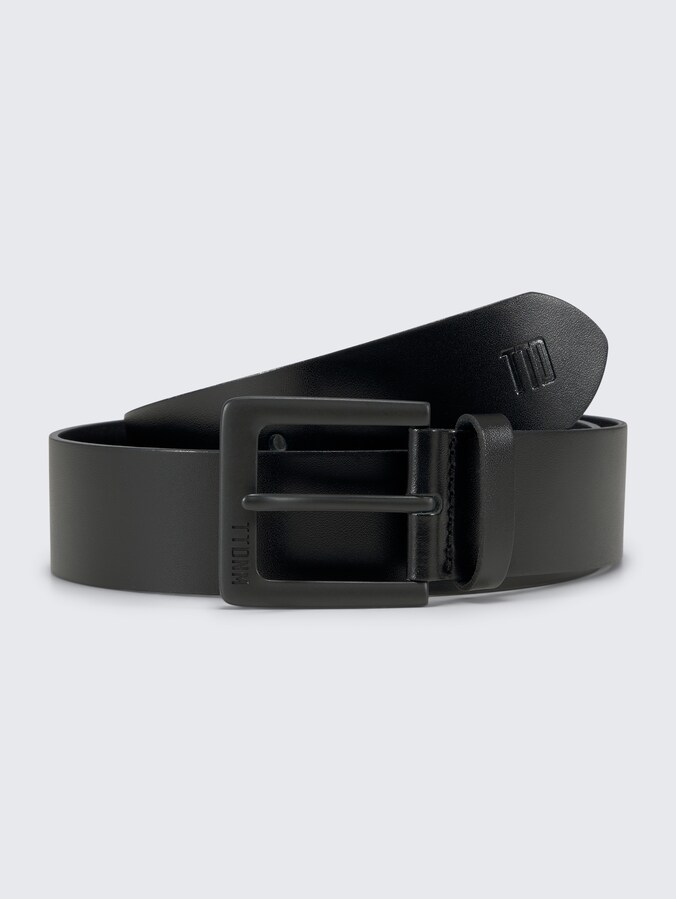 TTSAM leren riem met vierkante gesp door Denim Male, black uni