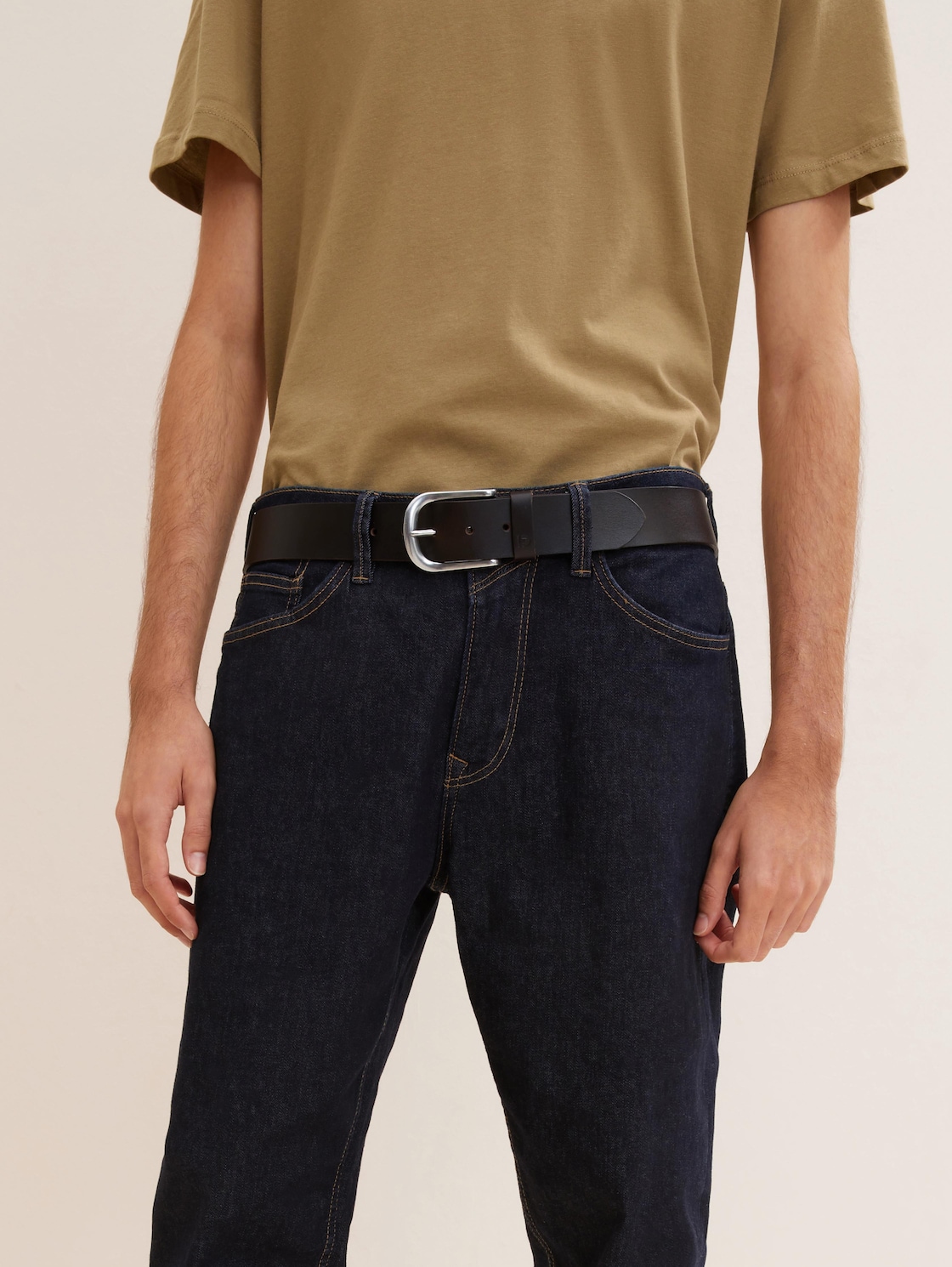 TTDPETER Ledergürtel mit abgerundeter Dornschließe - brown uni