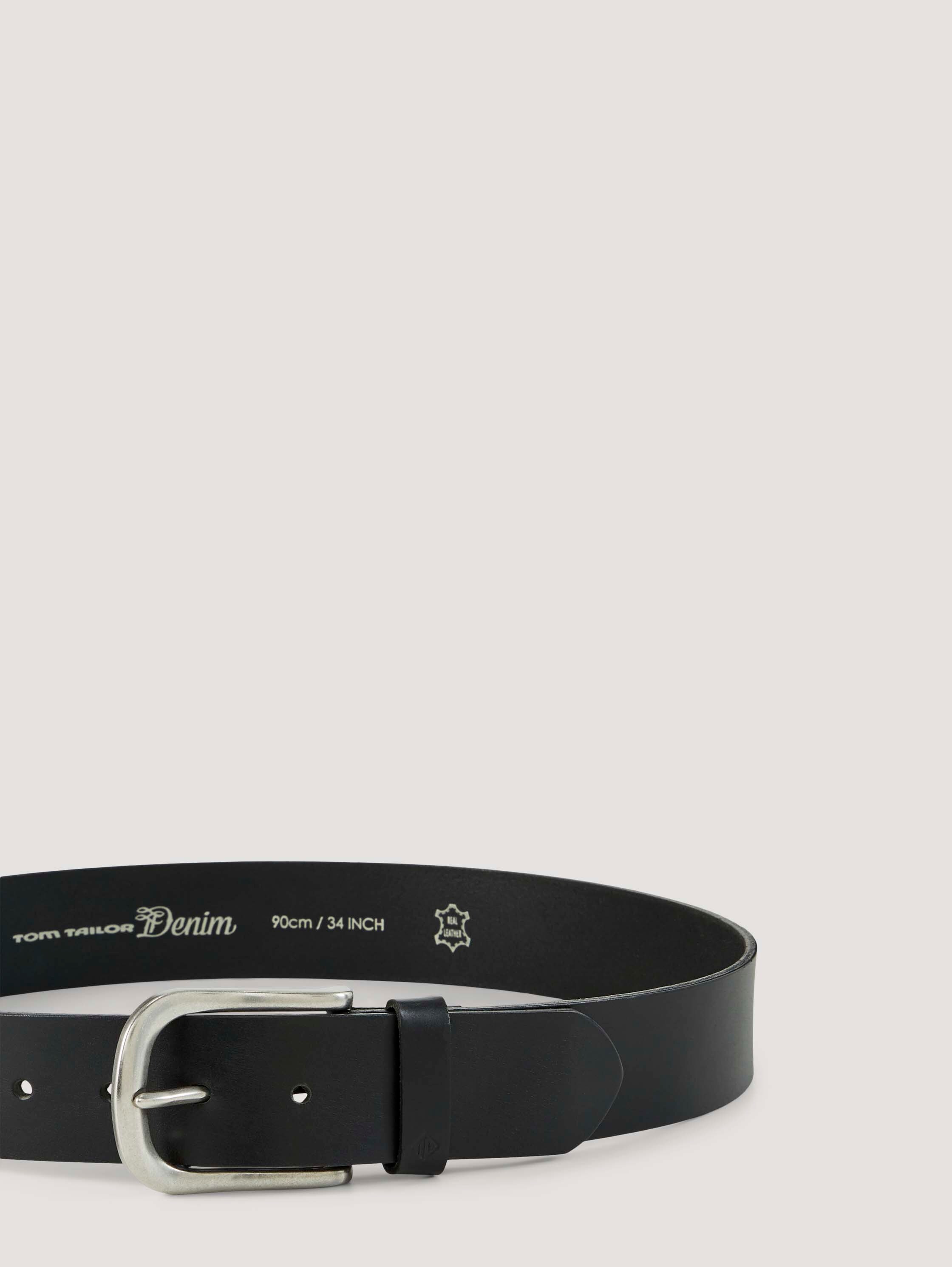 TTPETER leather belt with rounded pin buckle - black_uni - 