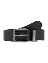 Geselecteerd, TTJOE leren riem met vierkante gesp door Tom Tailor, blauw