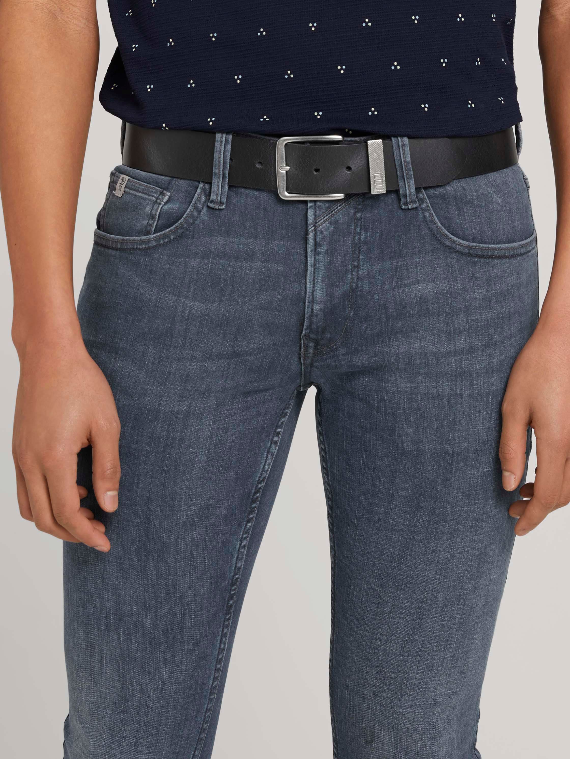 TTJOE leren riem met vierkante gesp - navy_uni -