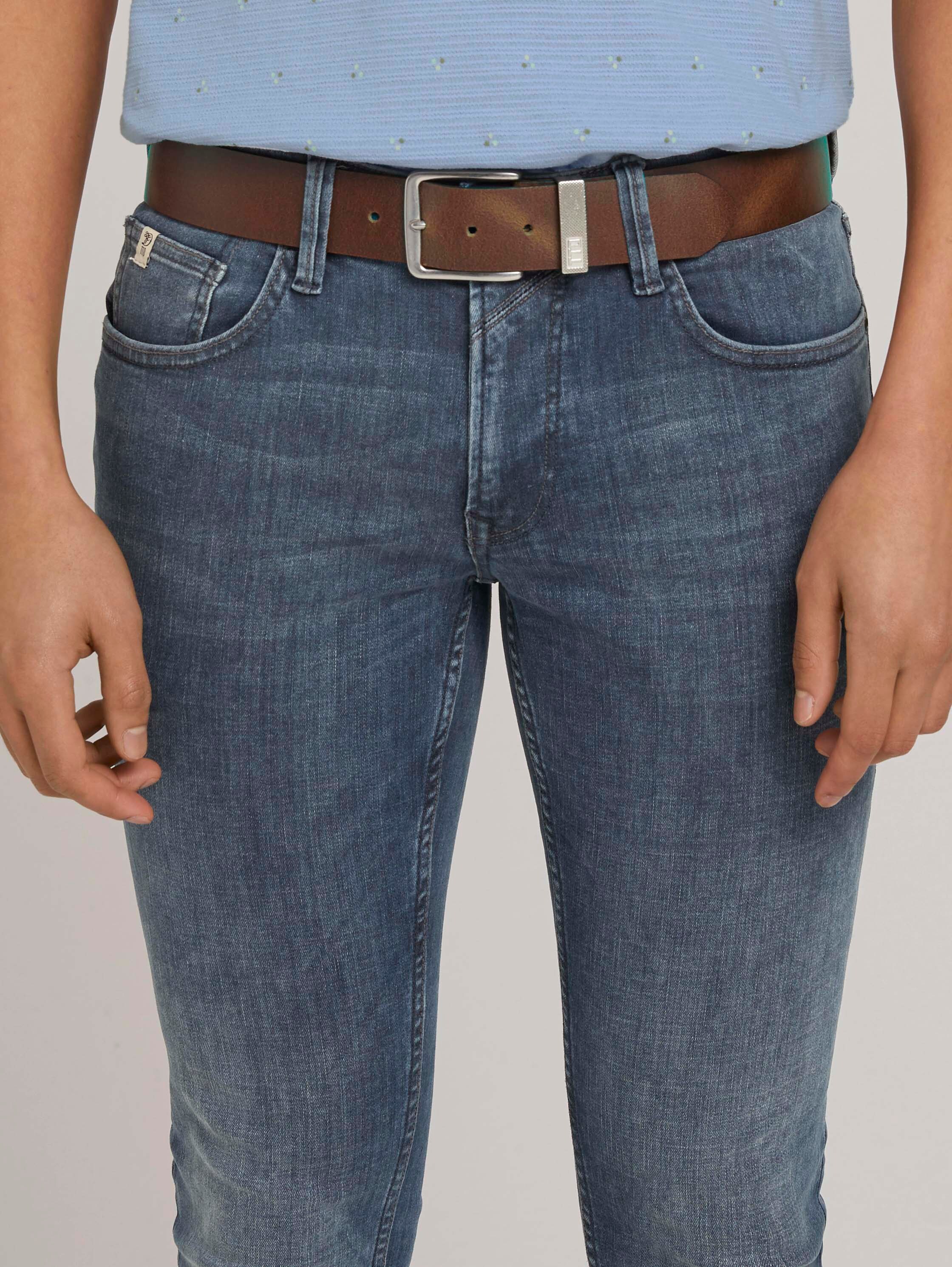 TTJOE Ledergürtel mit eckiger Dornschließe von Denim Male, light brown uni