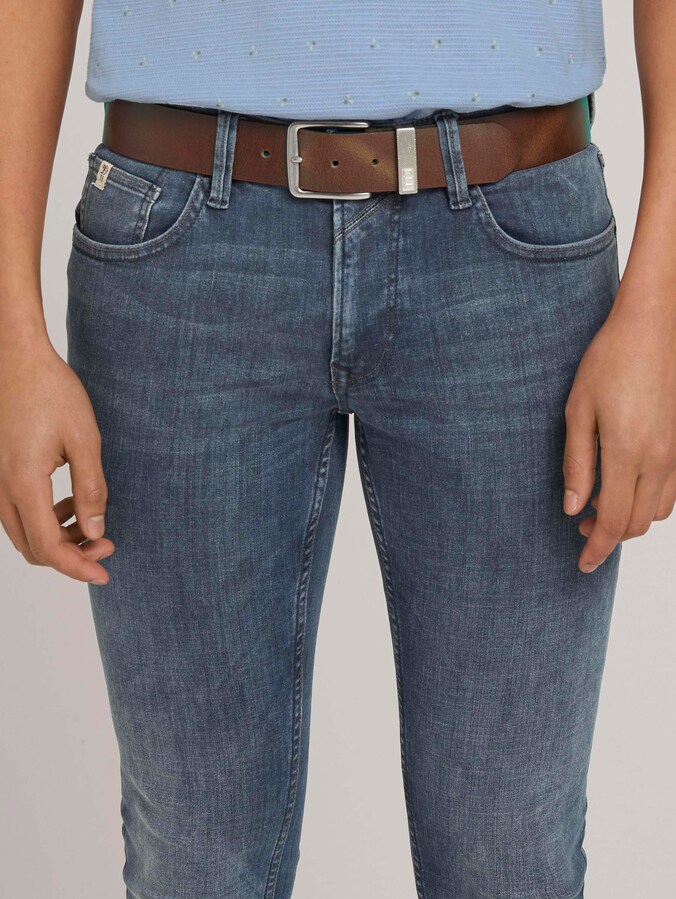 TTJOE Ledergürtel mit eckiger Dornschließe von Denim Male, light brown uni