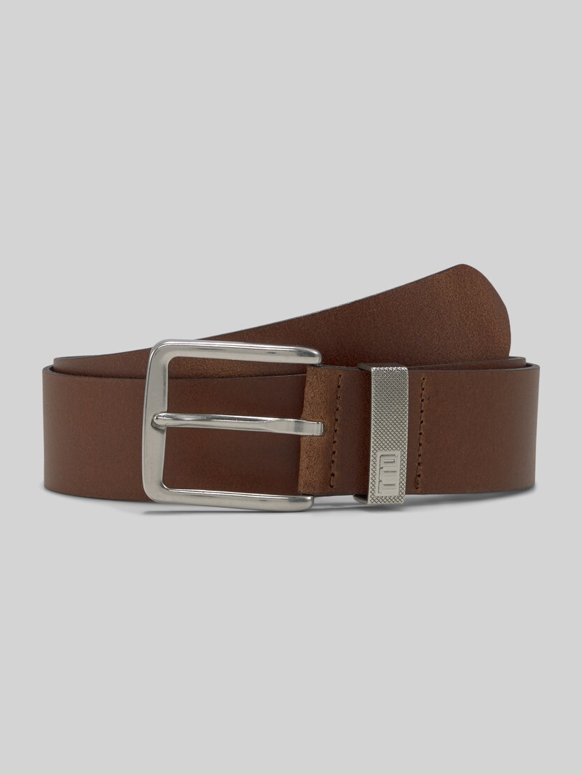TTJOE leather belt with square pin buckle by Denim Male, light brown uni