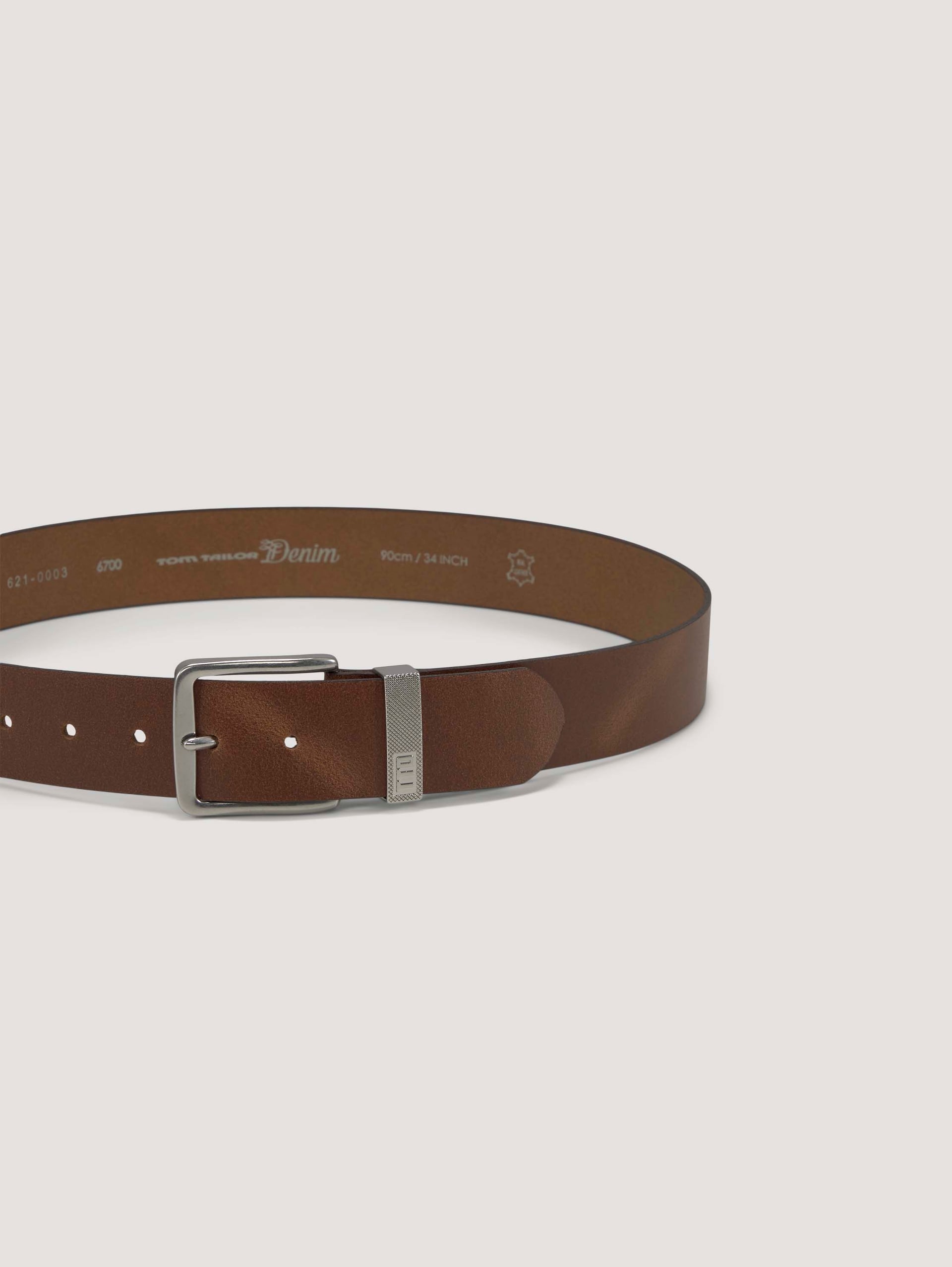 TTJOE Ledergürtel mit eckiger Dornschließe - light brown uni - Produkt-Ansicht von oben 