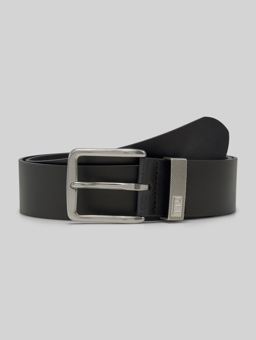 TTJOE leather belt with square pin buckle by Denim Male, black uni