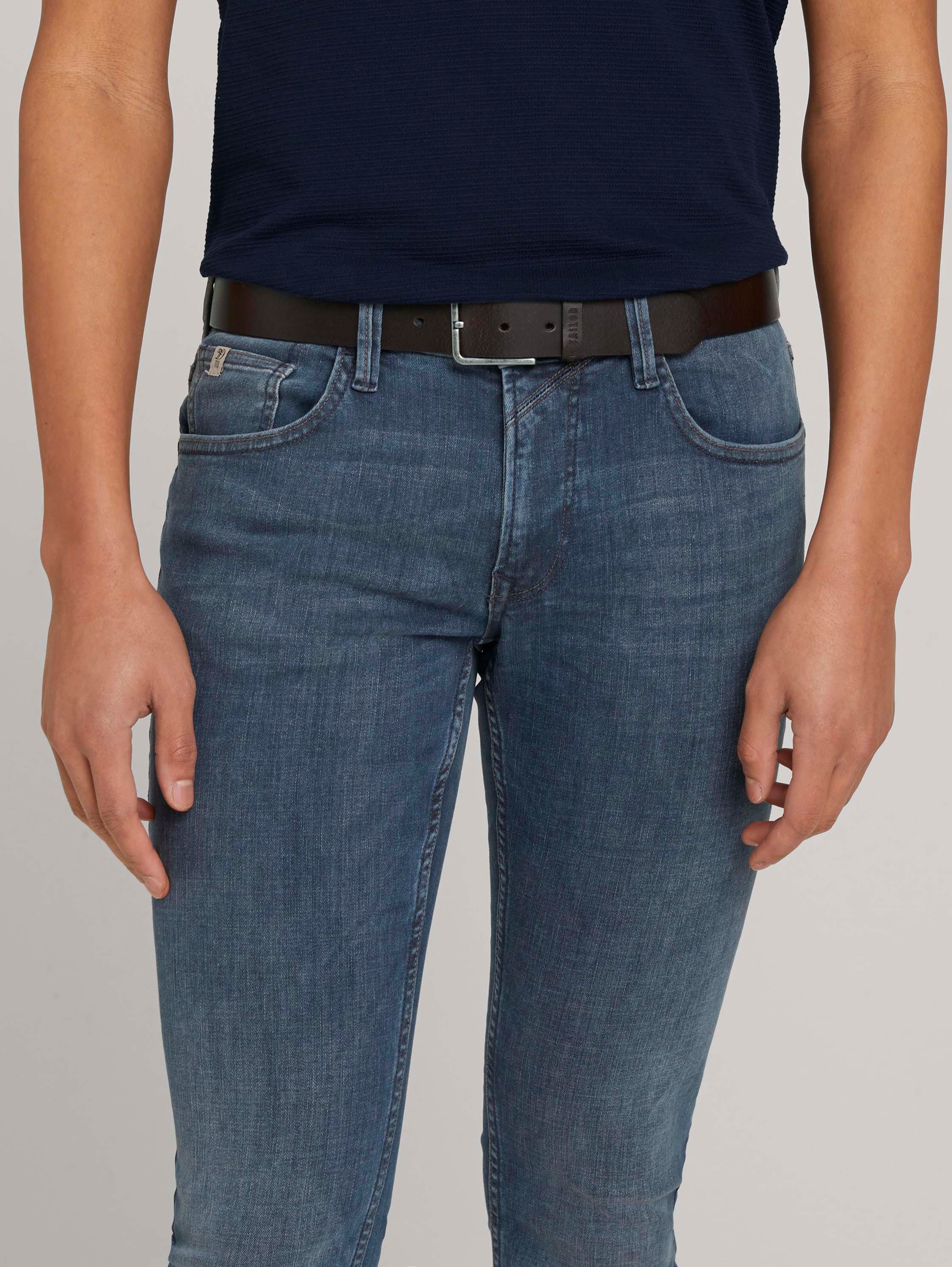 TTDUSTIN Ledergürtel mit rechteckiger Dornschließe von Denim Male, brown uni