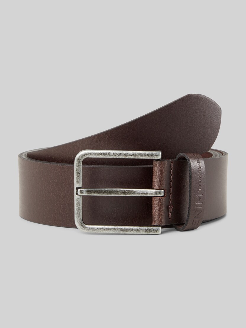 TTDUSTIN leather belt with rectangular pin buckle by Denim Male, brown uni