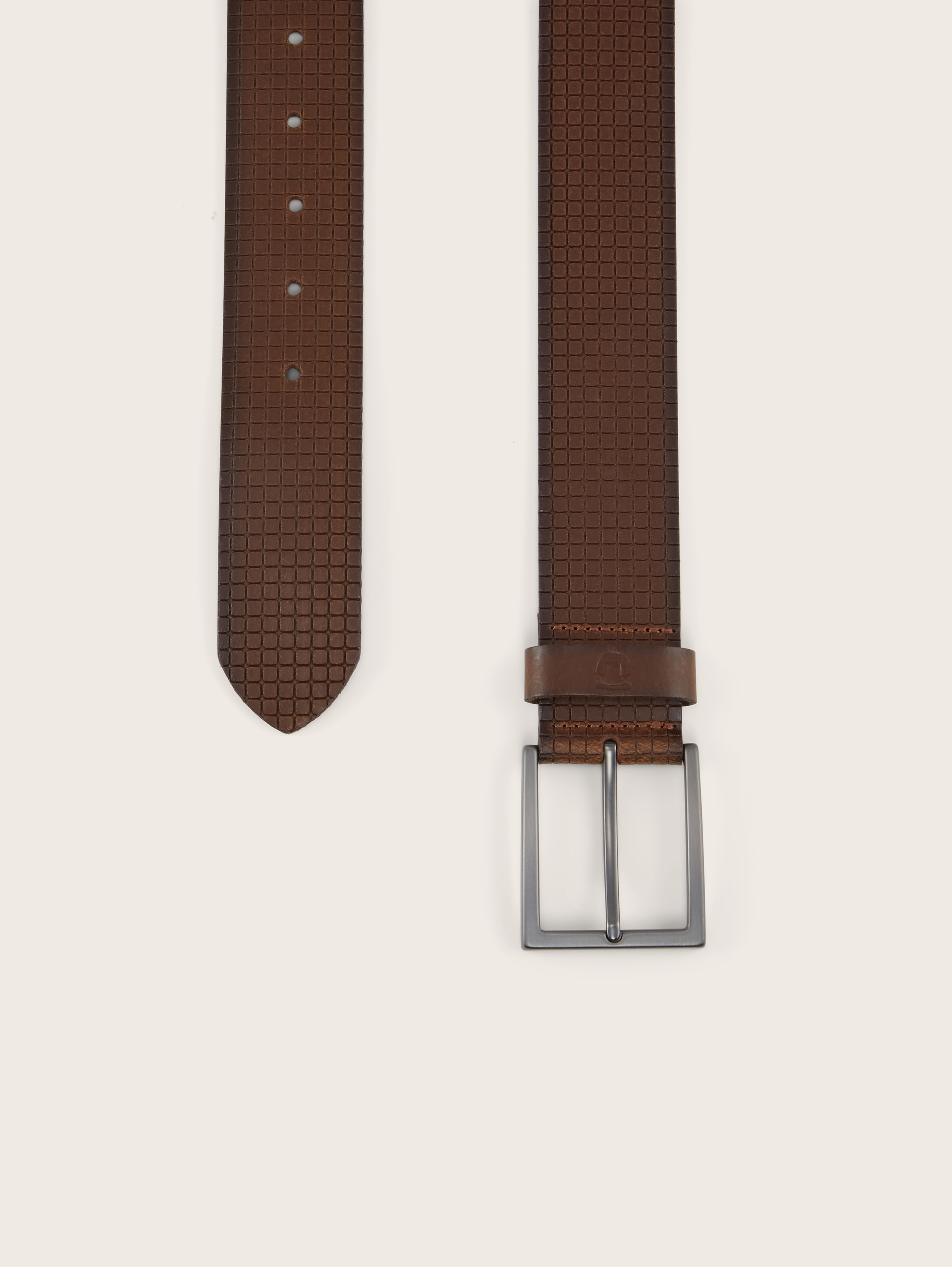 Lederen riem met wafelstructuur - light brown uni - Bovenaanzicht product 