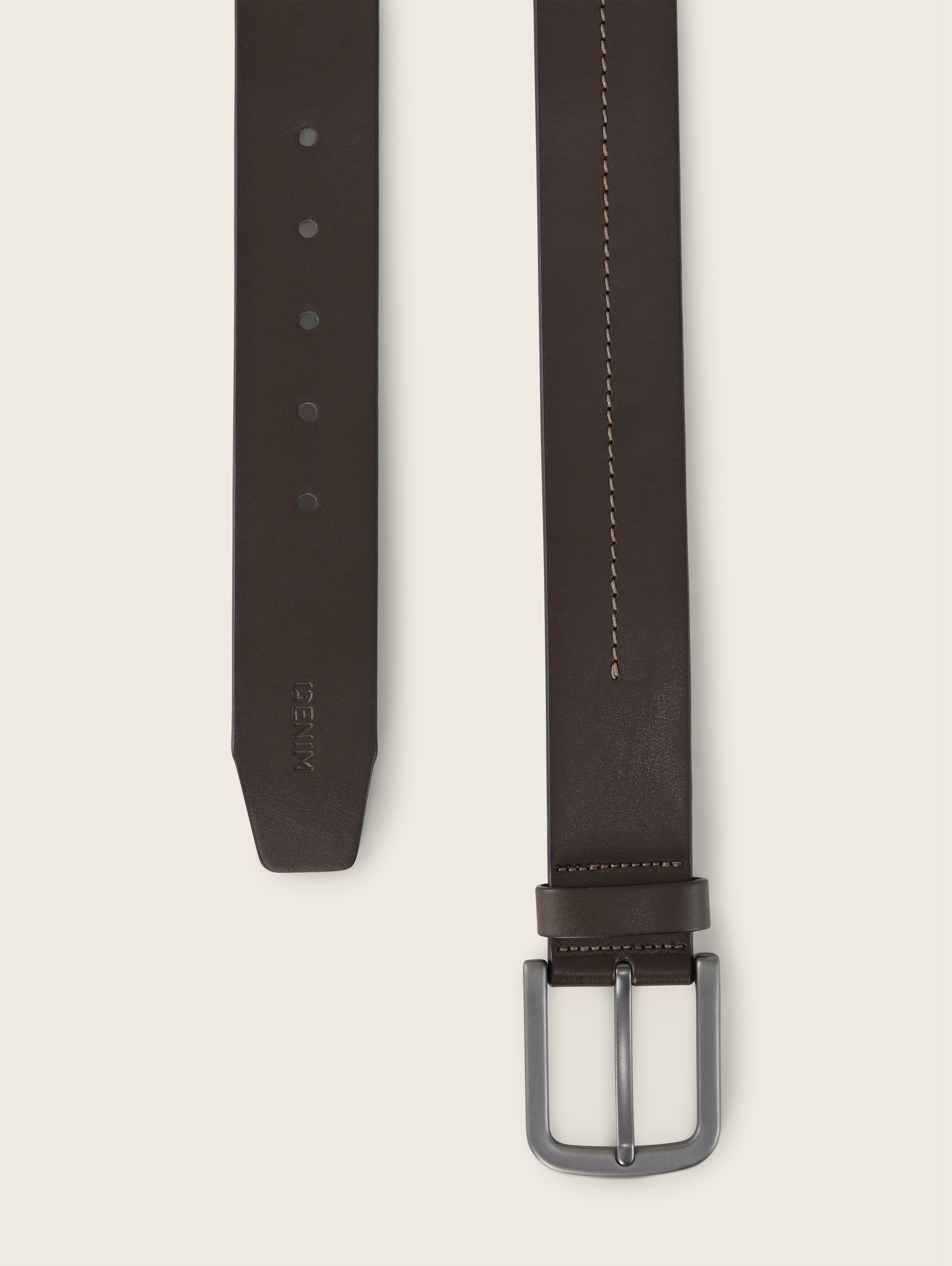 Riem van kunstleer - dark brown uni - Bovenaanzicht product 