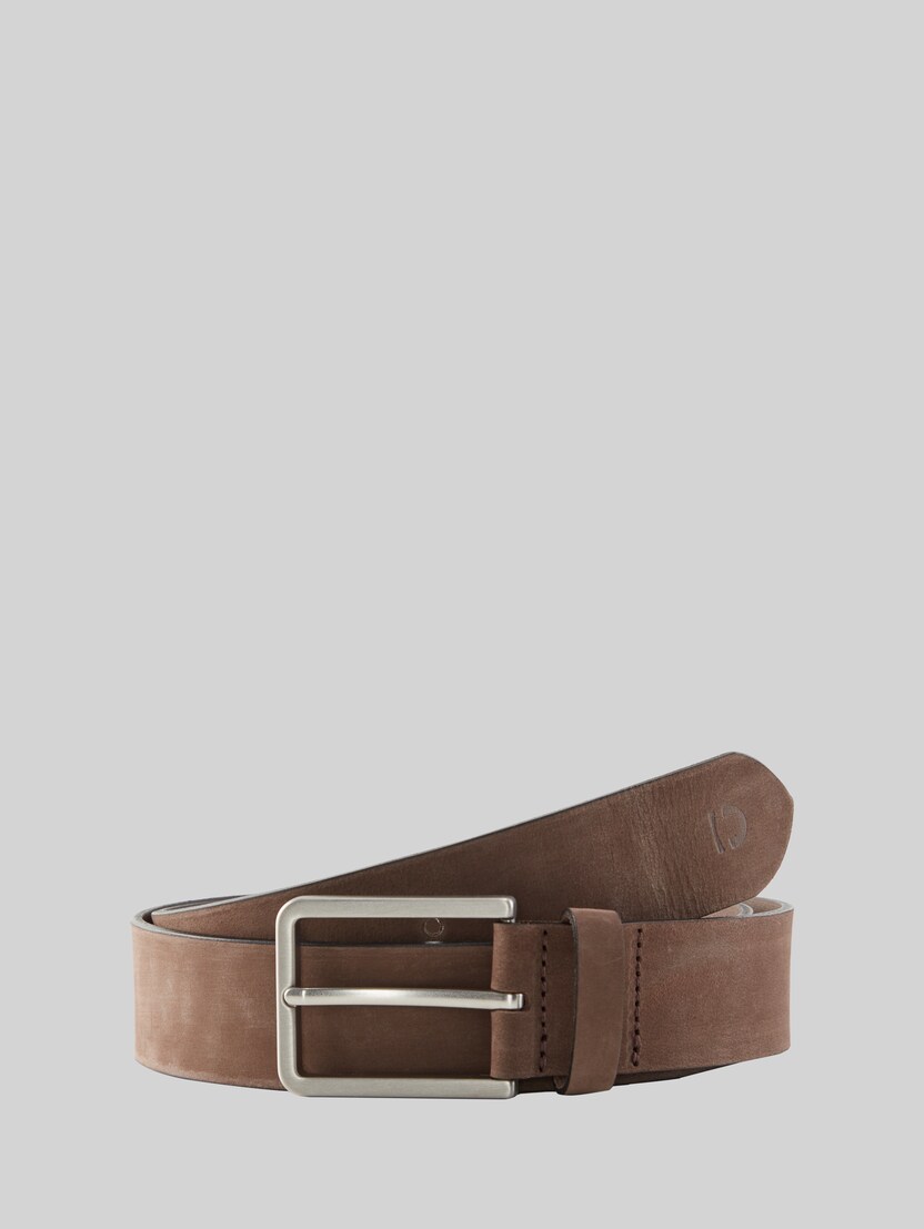 Lederen riem met vierkante gesp door Denim Male, brown uni