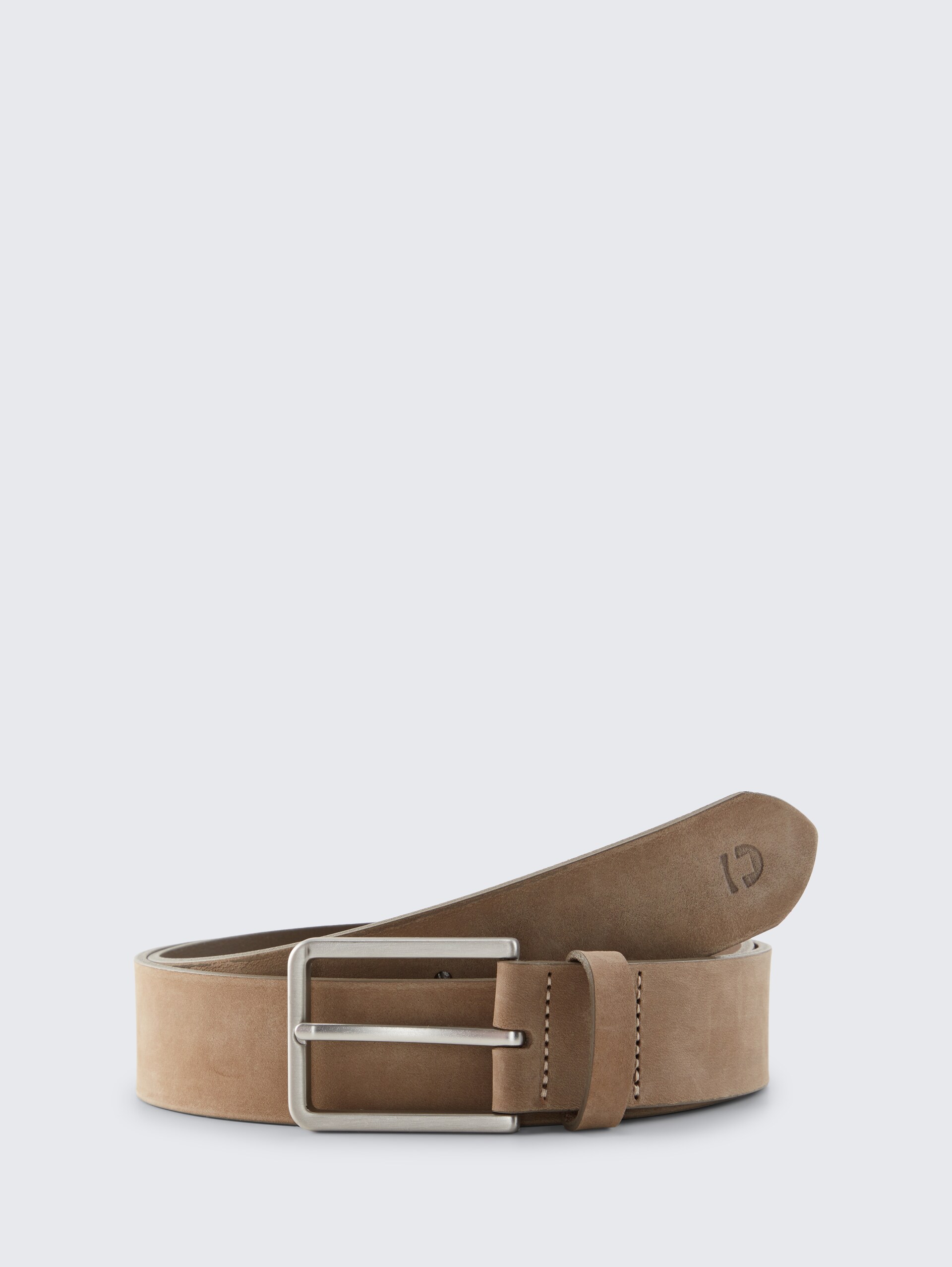 TTCHARLIE Ledergürtel mit eckiger Dornschließe - beige - Vorder-Produkt-Ansicht