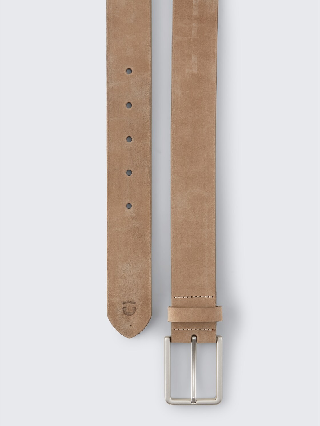 TTCHARLIE Ledergürtel mit eckiger Dornschließe - beige - Produkt-Ansicht von oben 