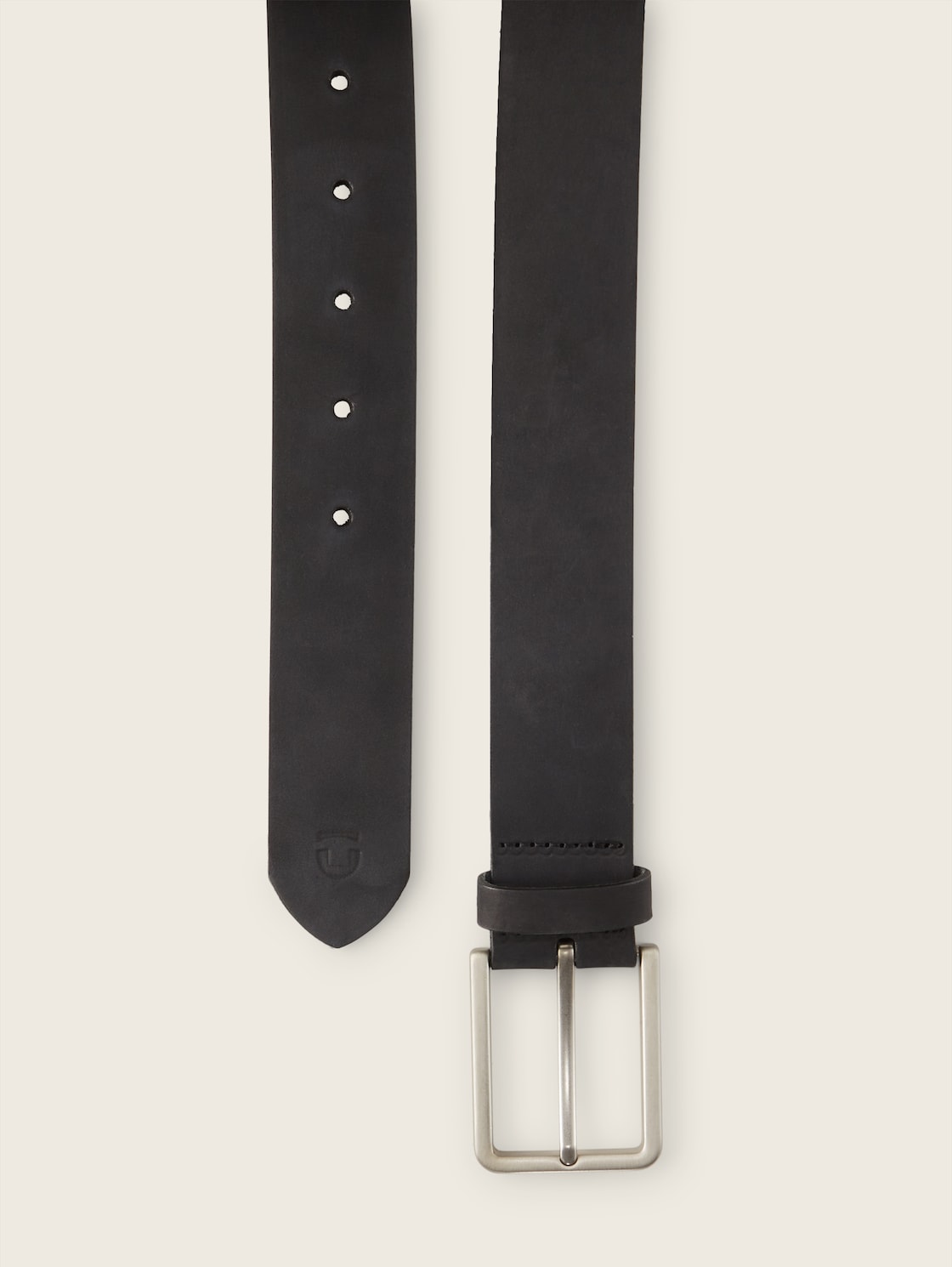 TTCHARLIE Ledergürtel mit eckiger Dornschließe - black uni - Produkt-Ansicht von oben 