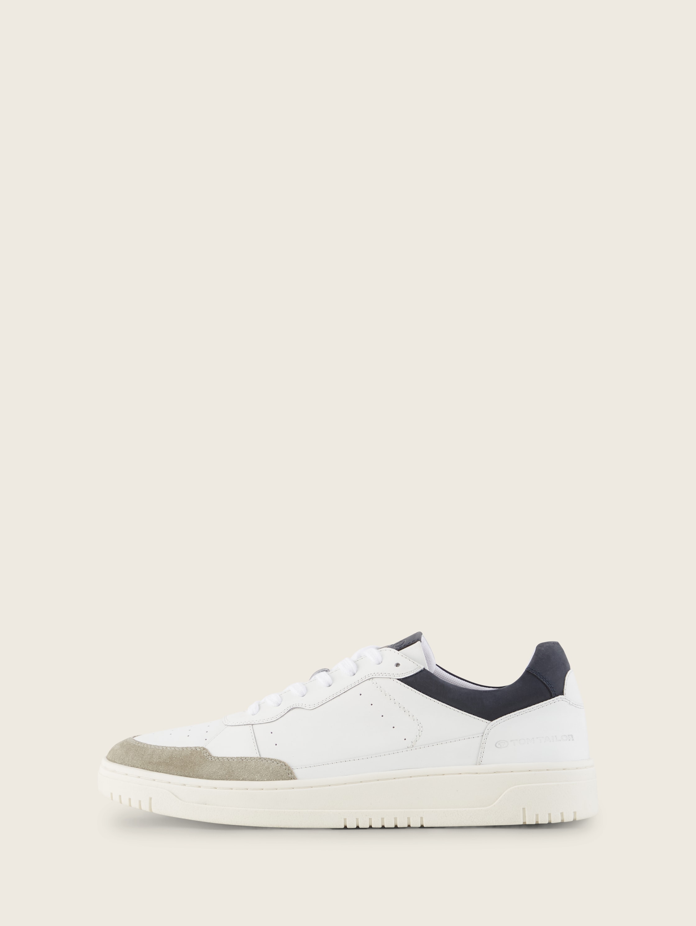 Sneaker aus Leder - whitenavy -