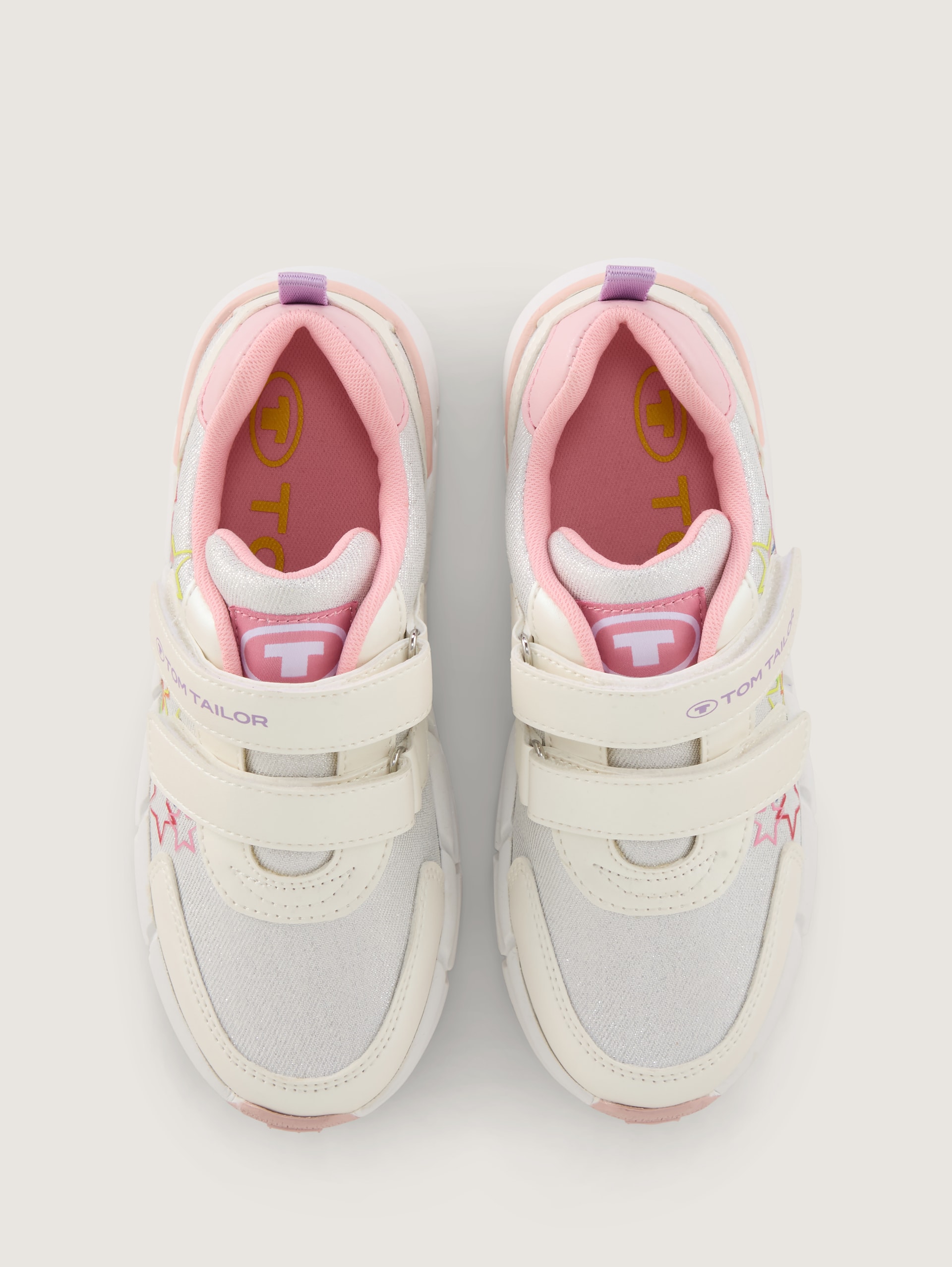 Sneakers met klittenband - silver-multi - Bovenaanzicht product 