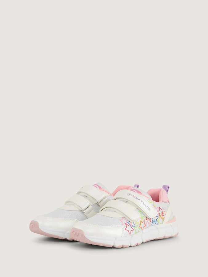 Trainers with Velcro fastener by Teen Girls, silver-multi