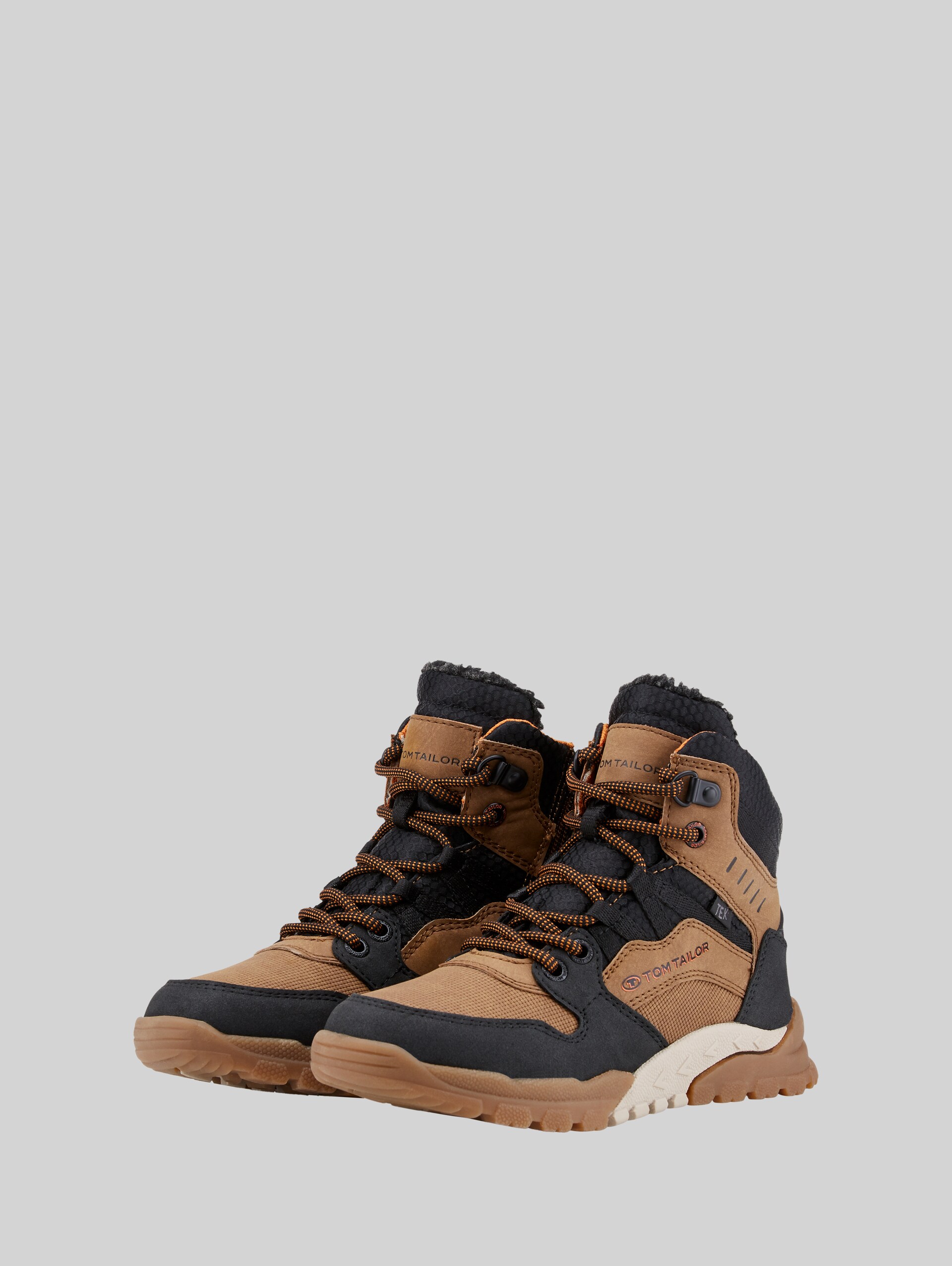 Patterned boots - black-cognac - side product view