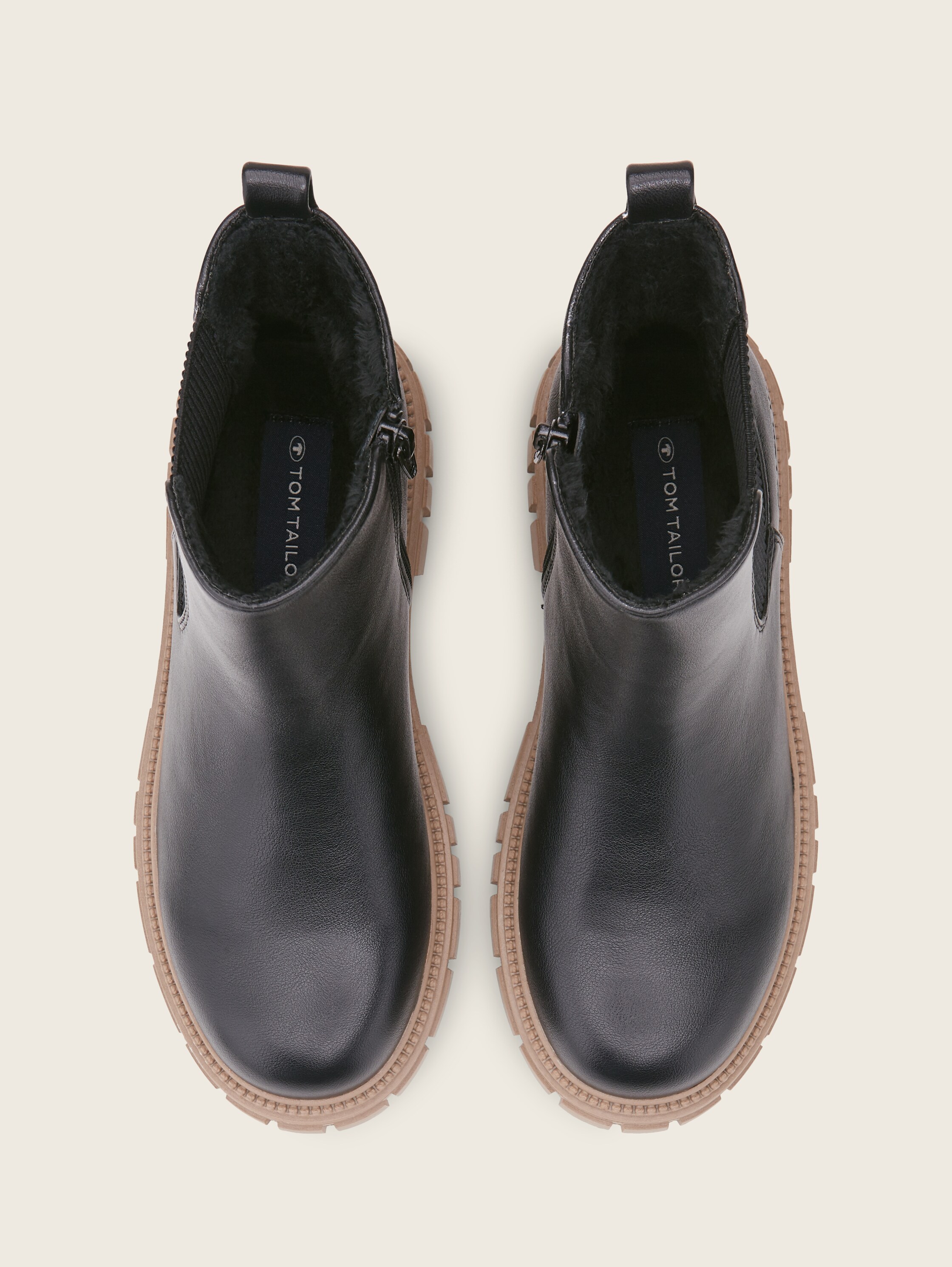 Lined ankle boots - black-dksand - Product view from top 