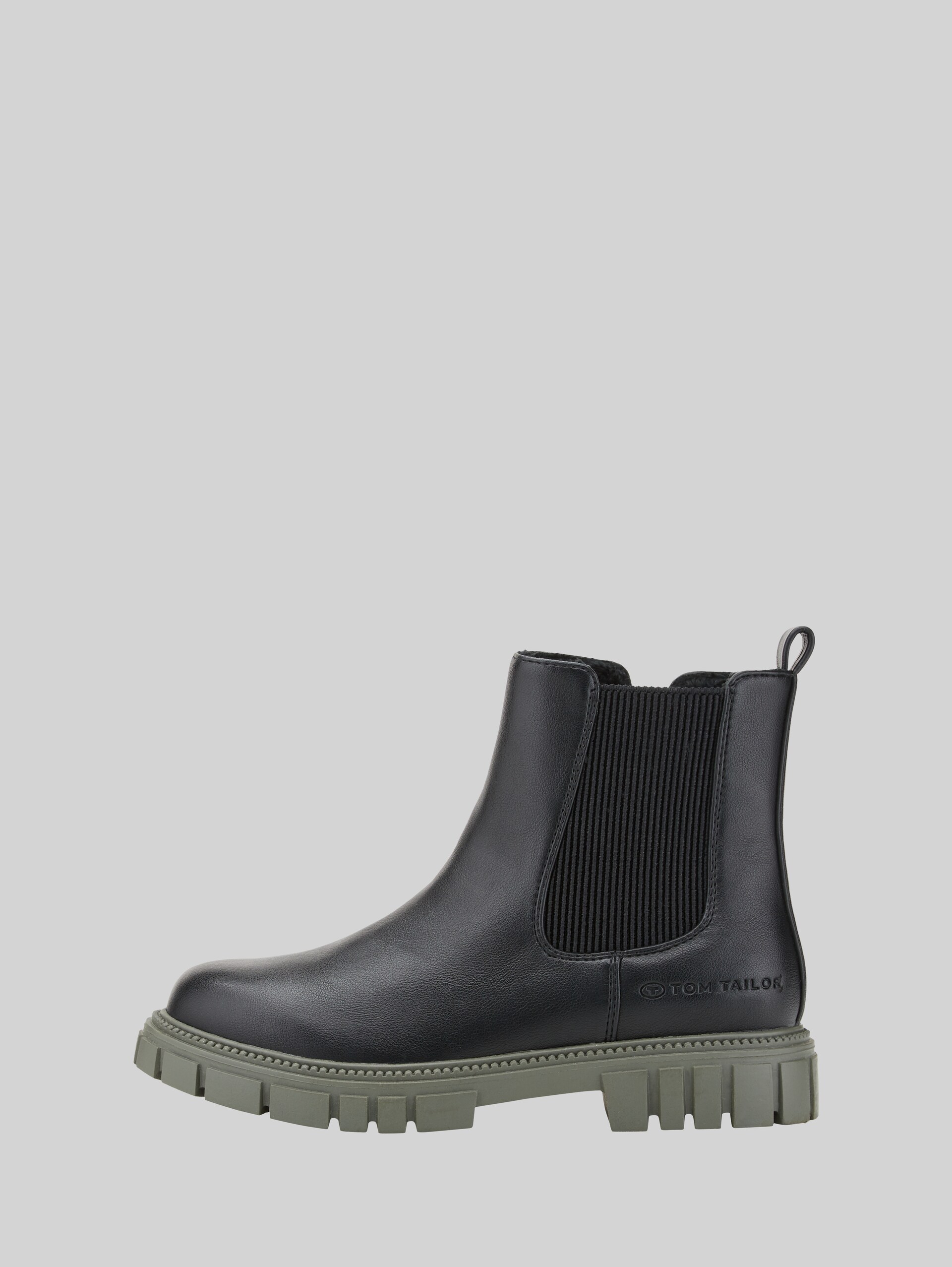 Gevoerde enkellaarsjes - black-khaki - zijaanzicht product