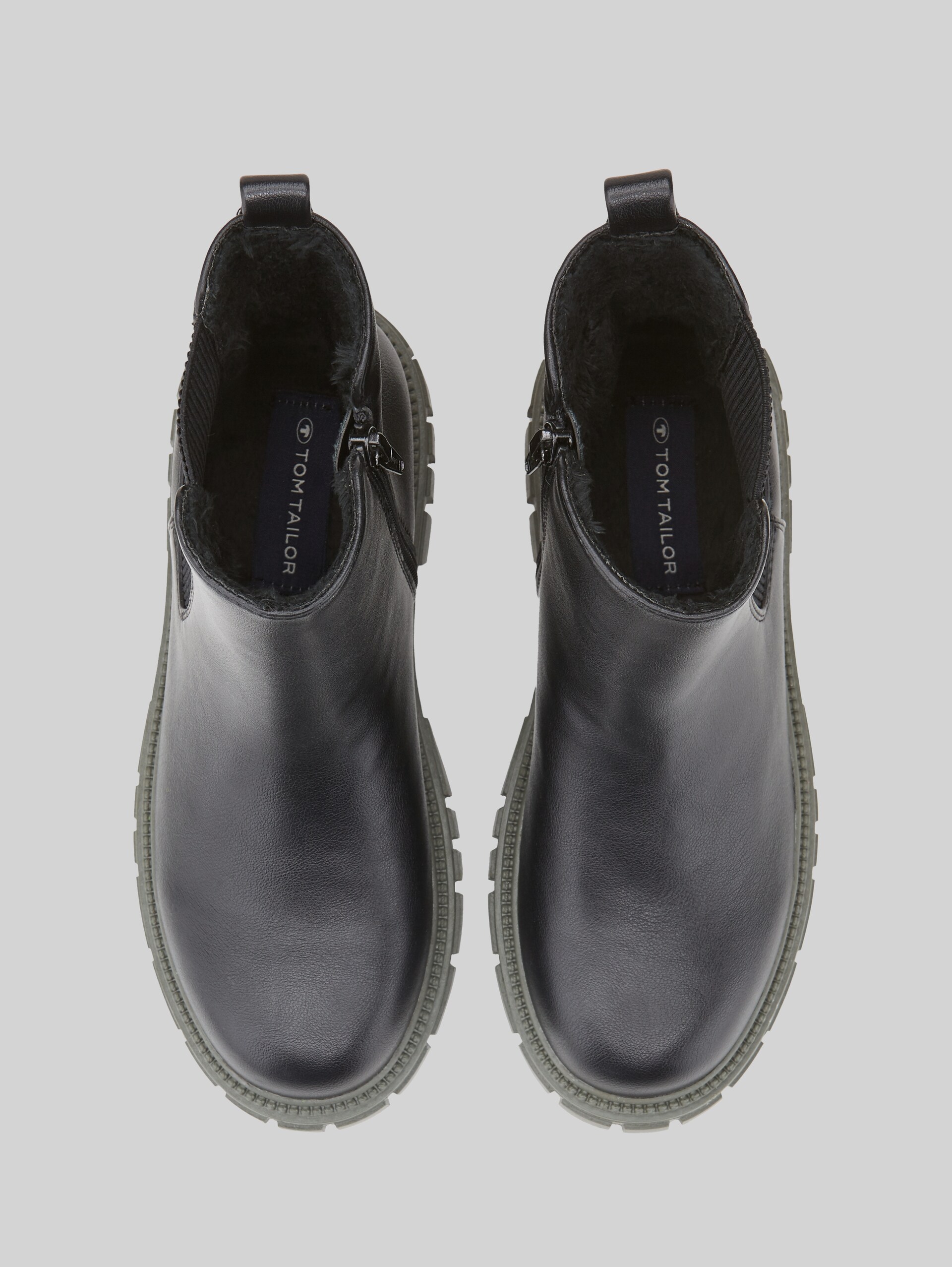 Gevoerde enkellaarsjes - black-khaki - Bovenaanzicht product