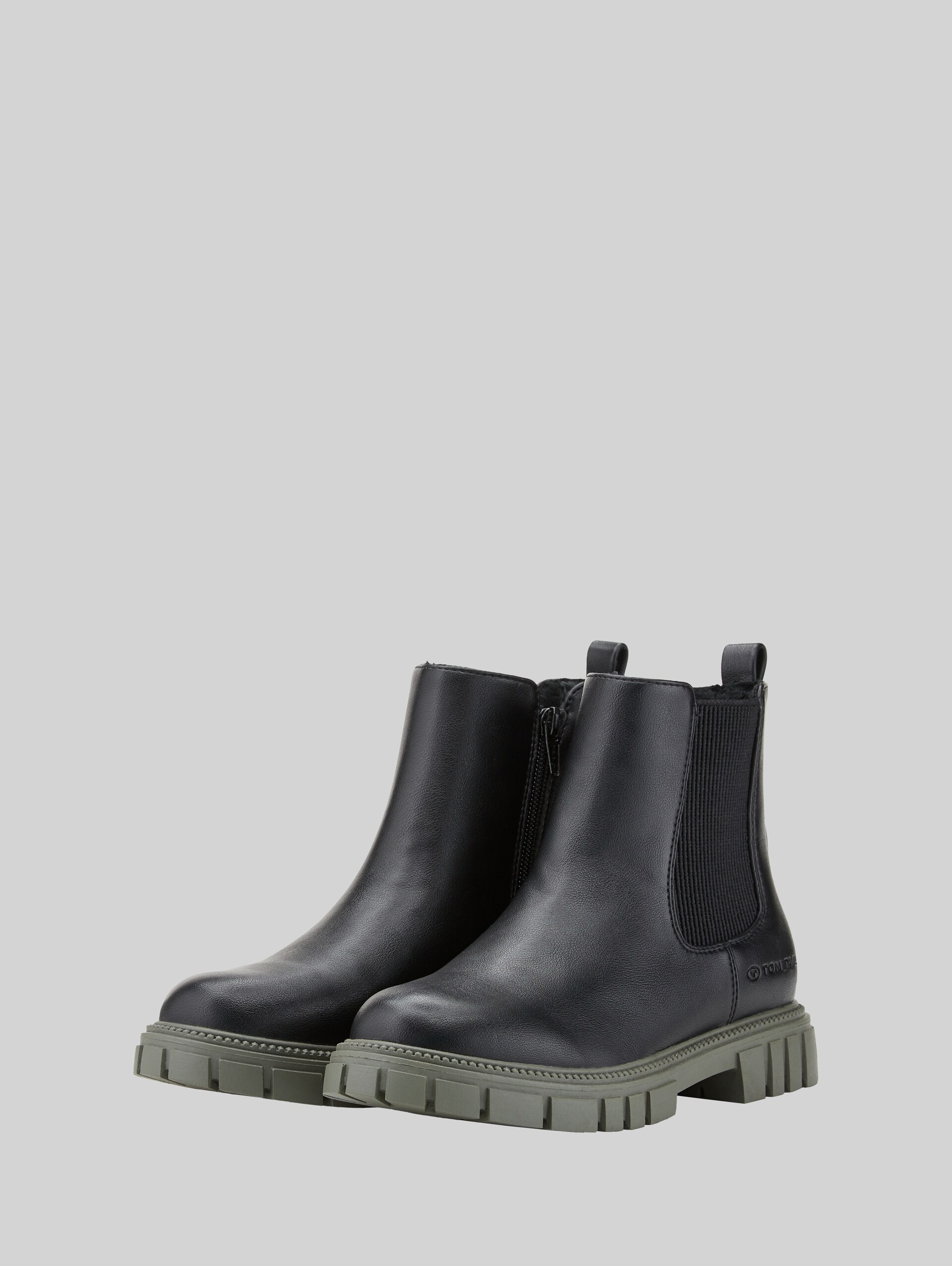 Gevoerde enkellaarsjes - black-khaki - zijaanzicht product