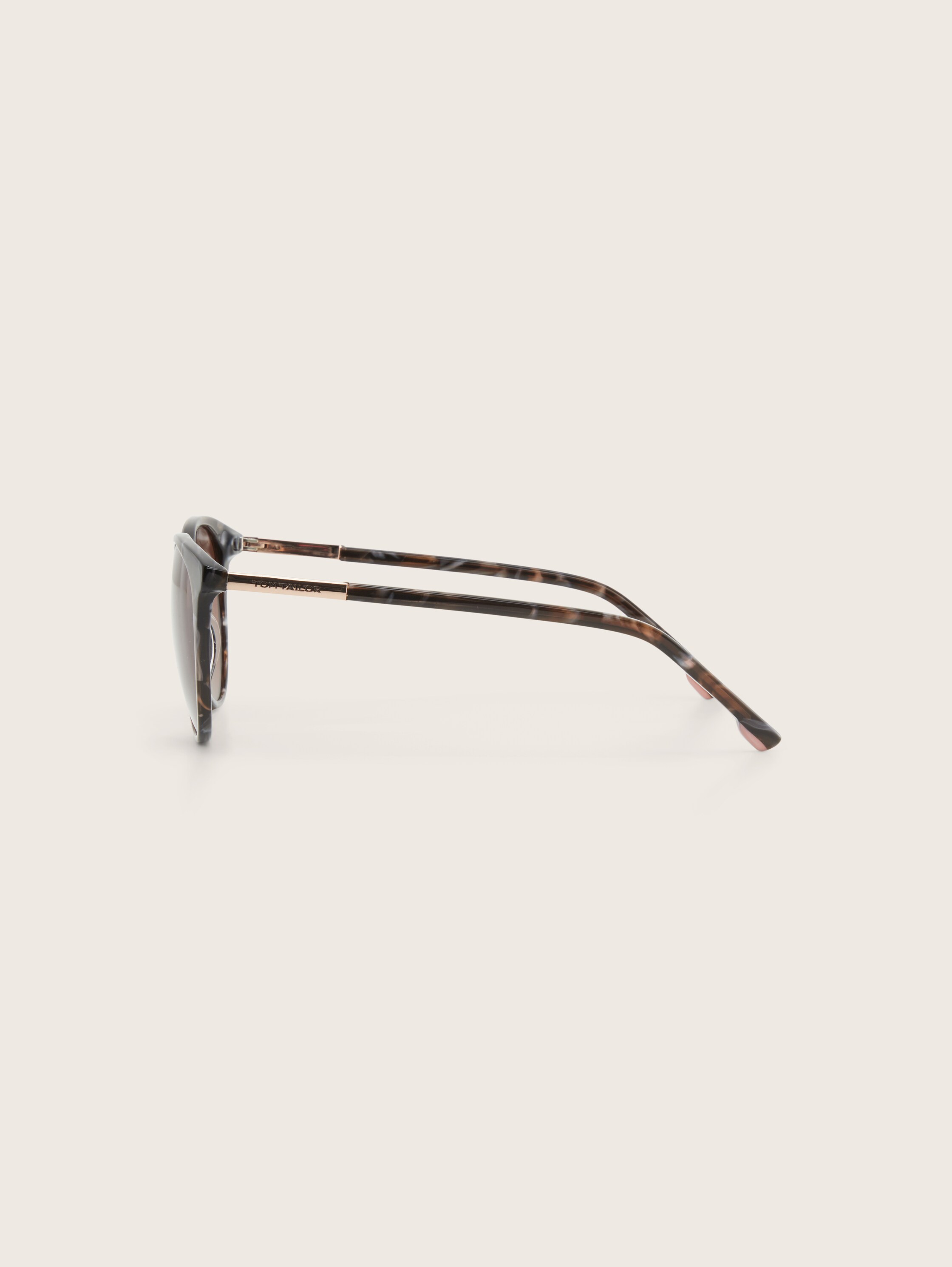 Retro Sonnenbrille mit runden Gläsern - brwon-antique matt - seitliche Produkt-Ansicht