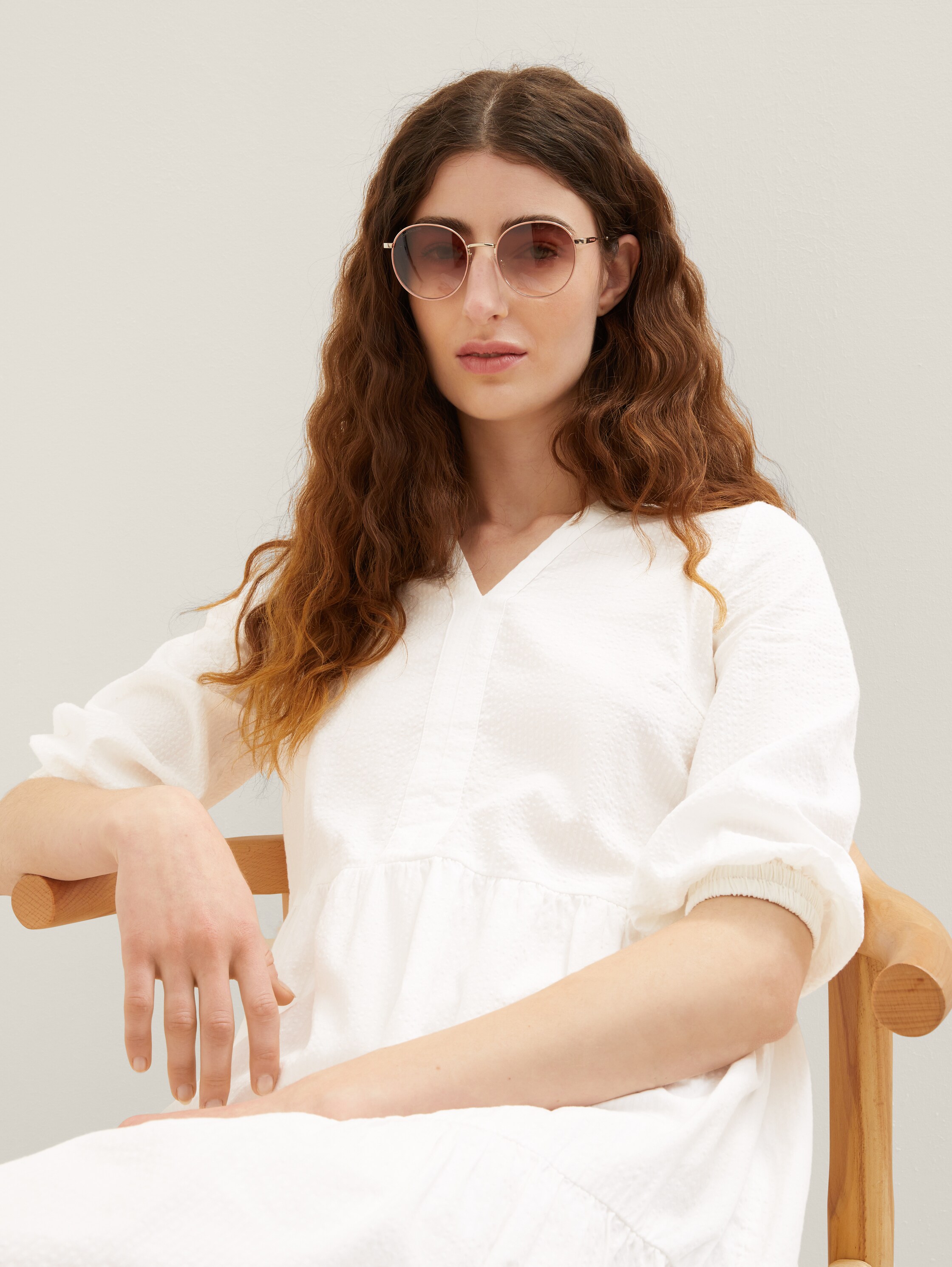 Retro-Sonnenbrille mit ovalen Gläsern - 1