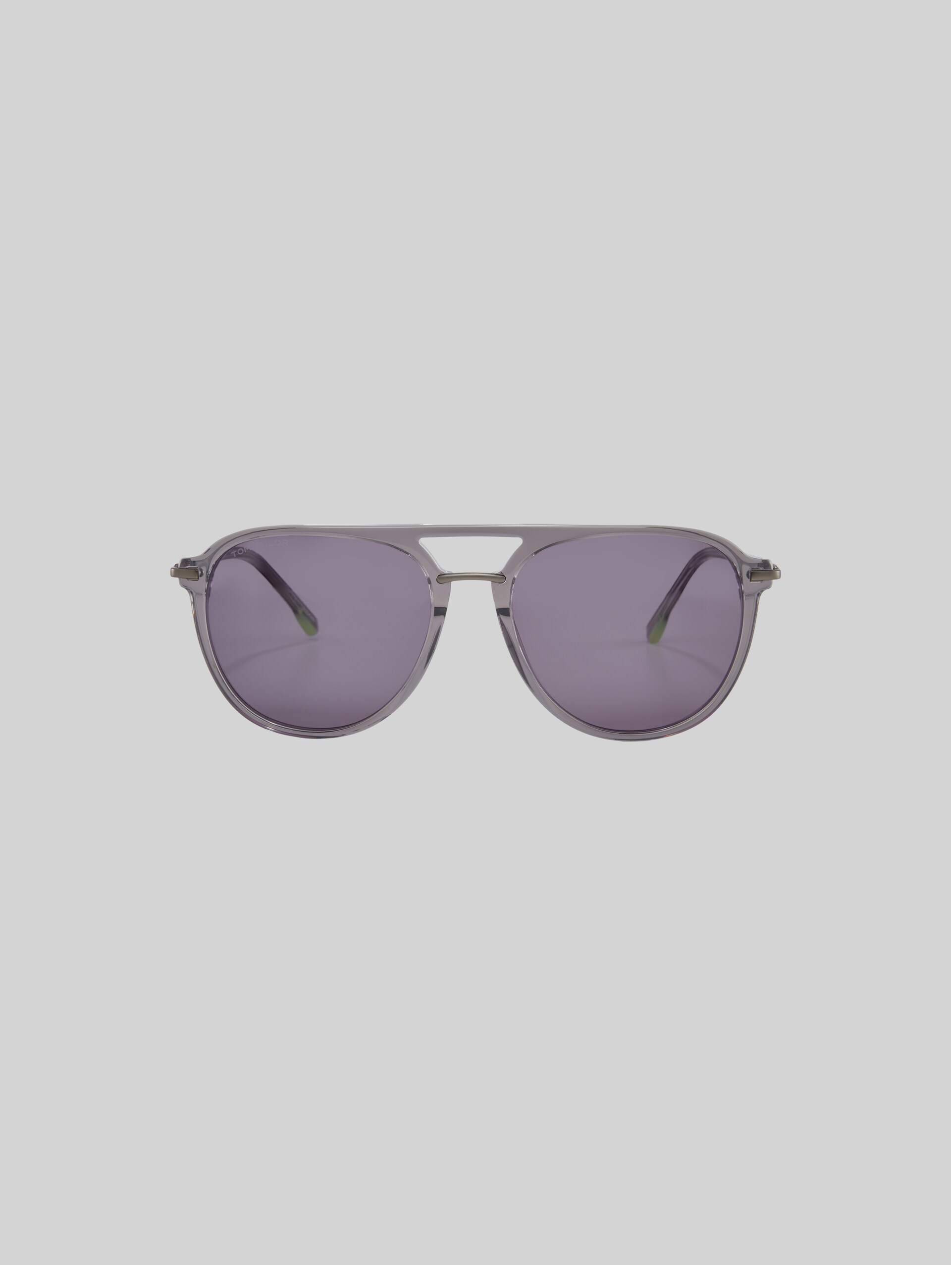 Aviator sunglasses with slightly angular lenses - grau transp.-gun antik - Front product view