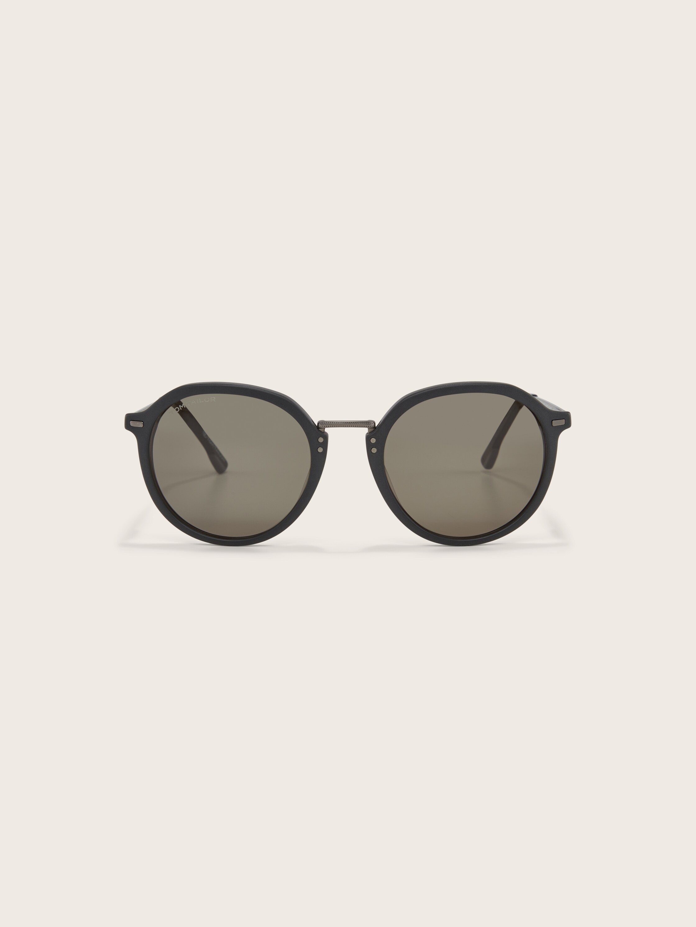 Retro-Sonnenbrille mit ovalen Gläsern - schwarz - 