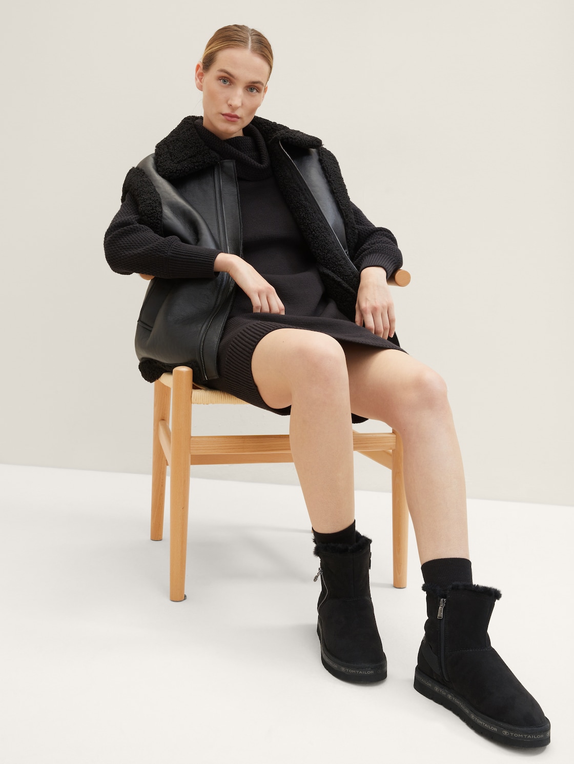 Gefütterte Stiefeletten - black