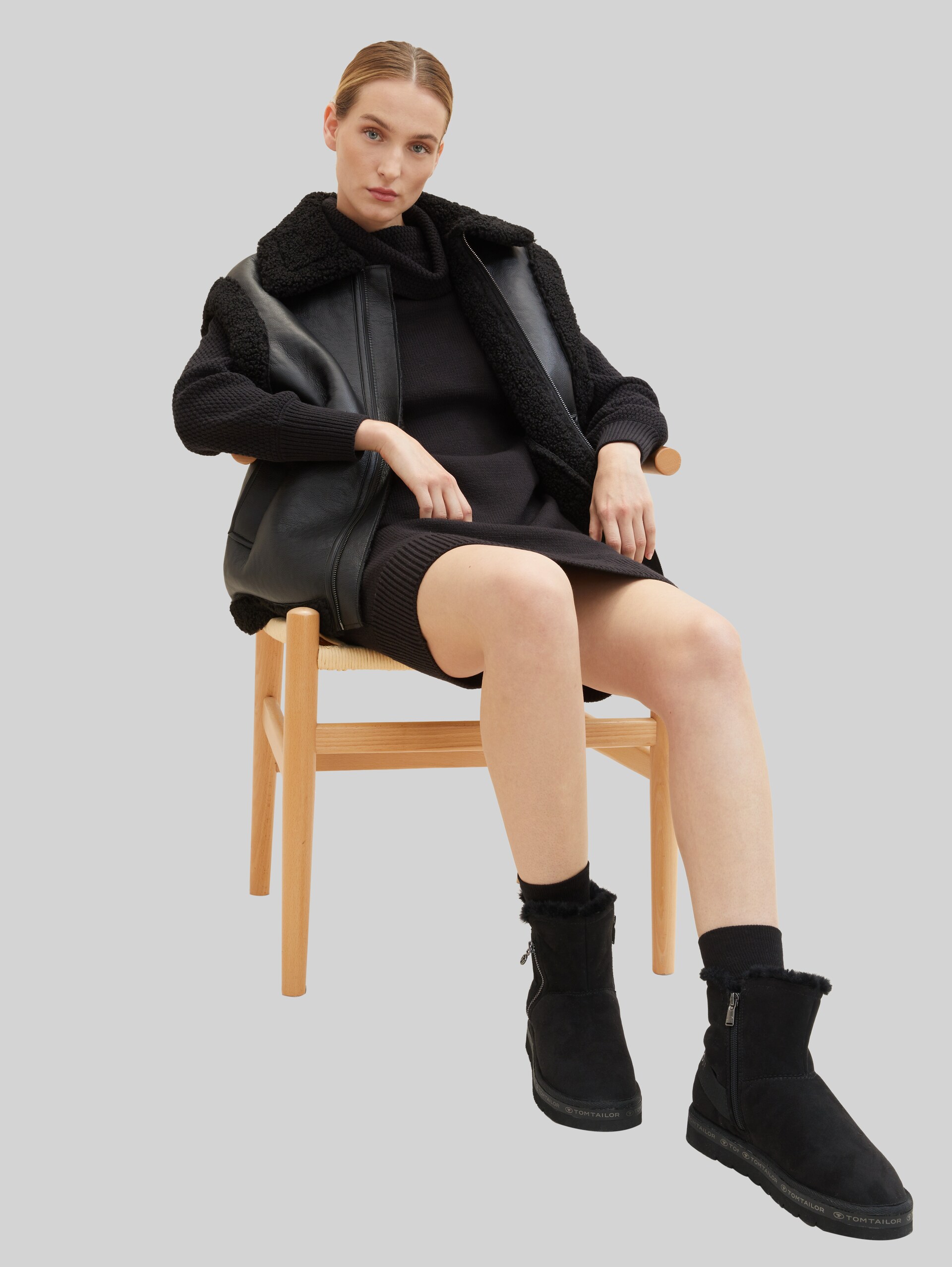 Gefütterte Stiefeletten - black