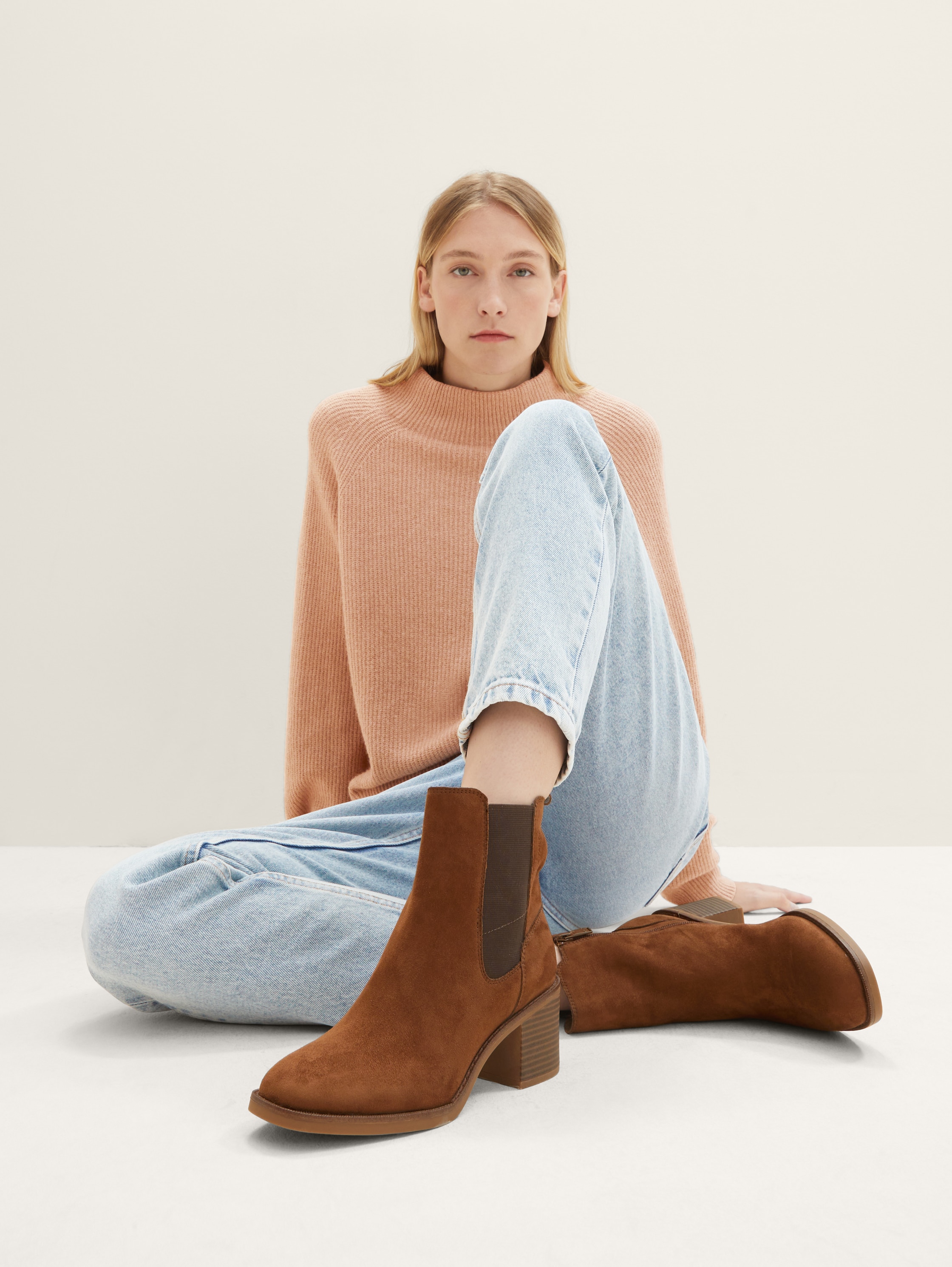 Stiefeletten mit Block-Absatz - brown