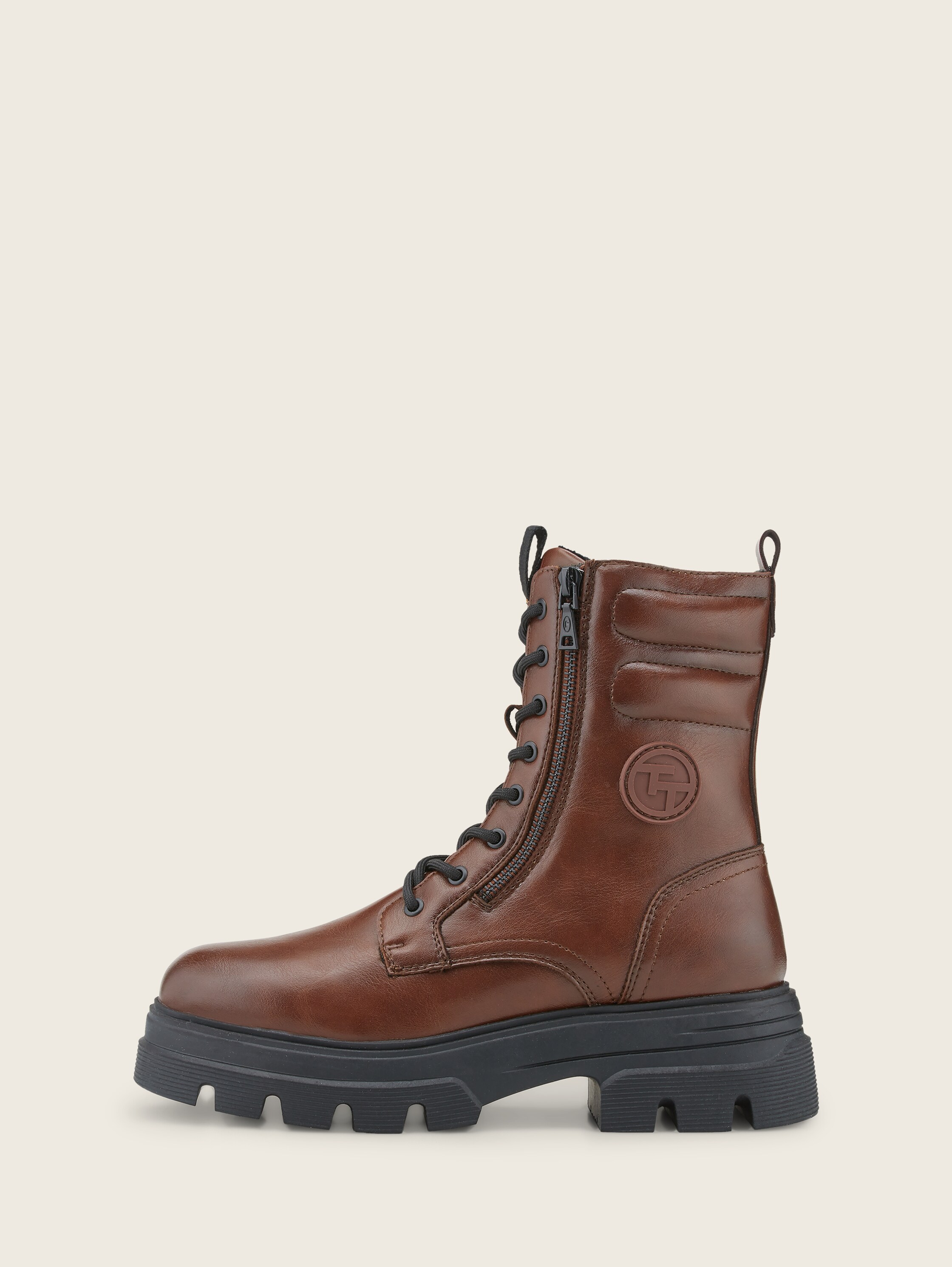 Stiefel aus hochwertigem Kunstleder - brandy - 