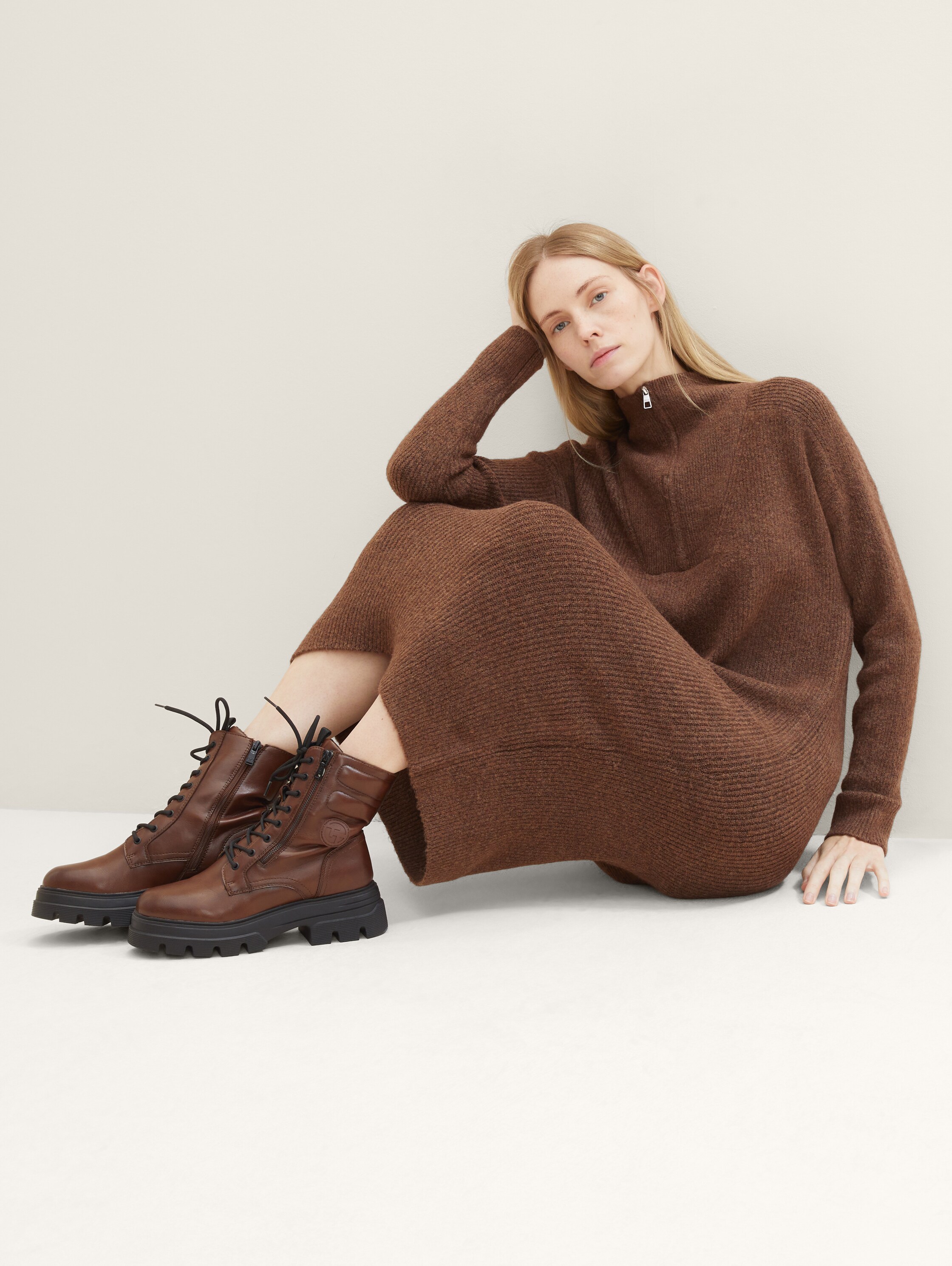 Stiefel aus hochwertigem Kunstleder - brandy - 