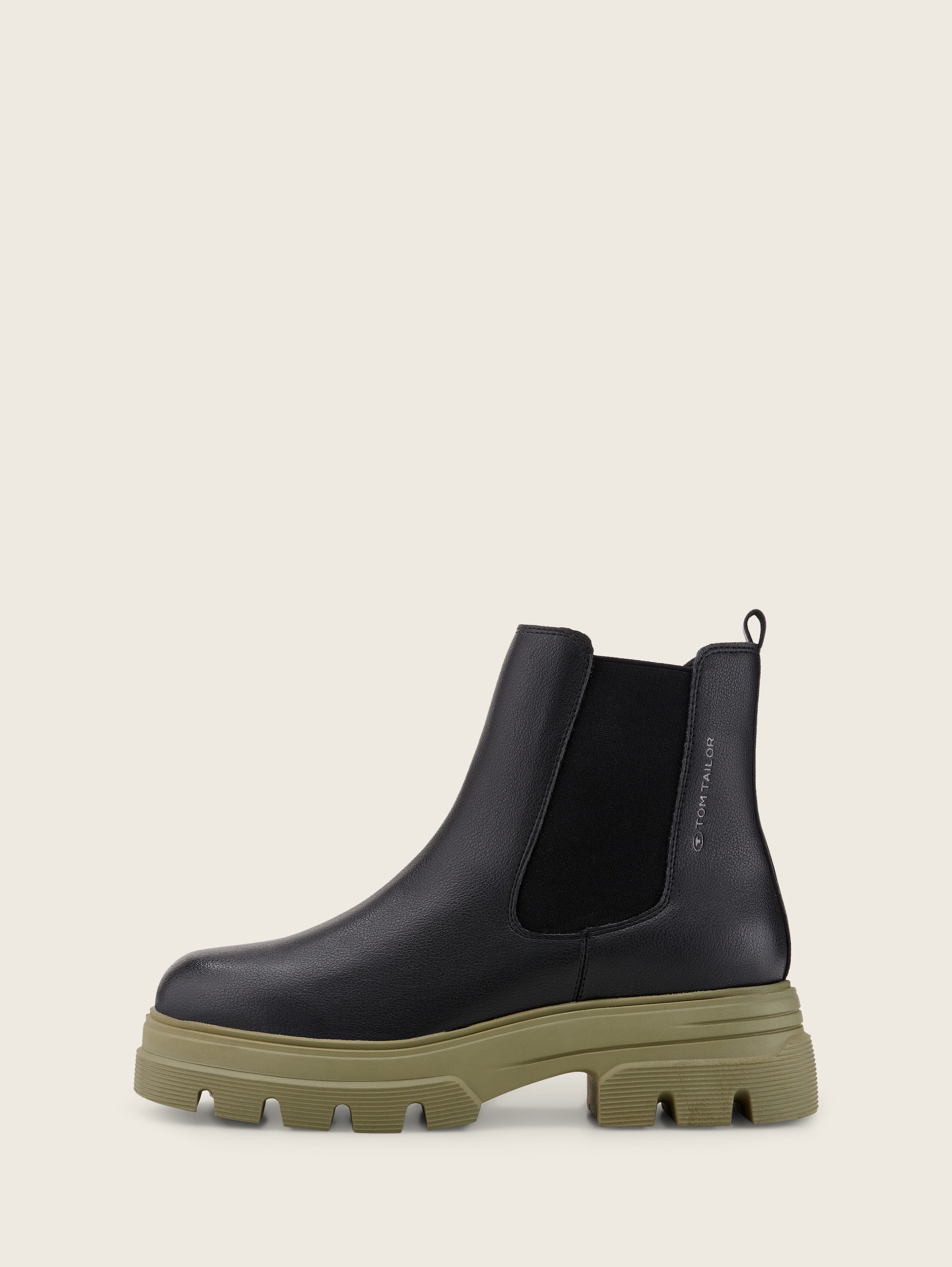 Stiefeletten mit Block-Absatz - black-green - seitliche Produkt-Ansicht