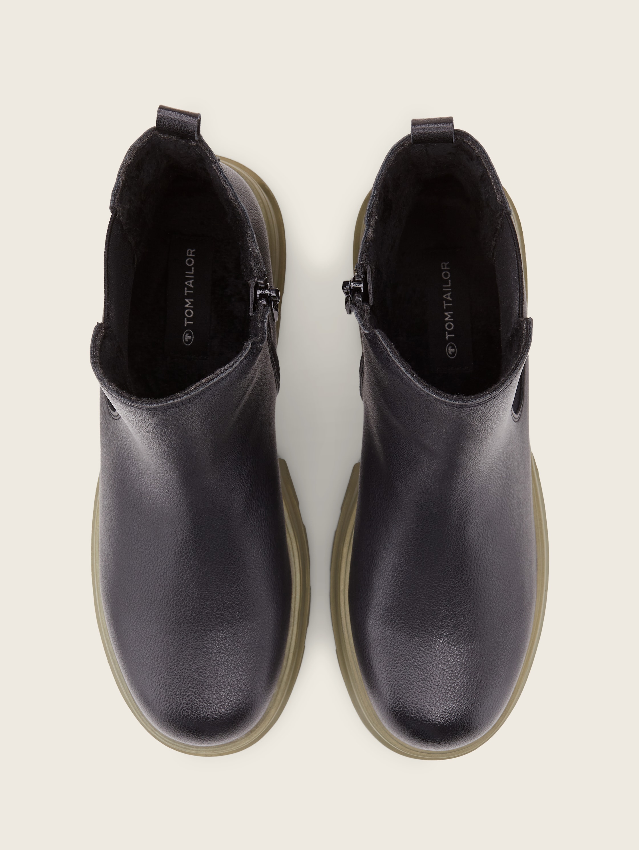 Stiefeletten mit Block-Absatz - black-green - Produkt-Ansicht von oben 