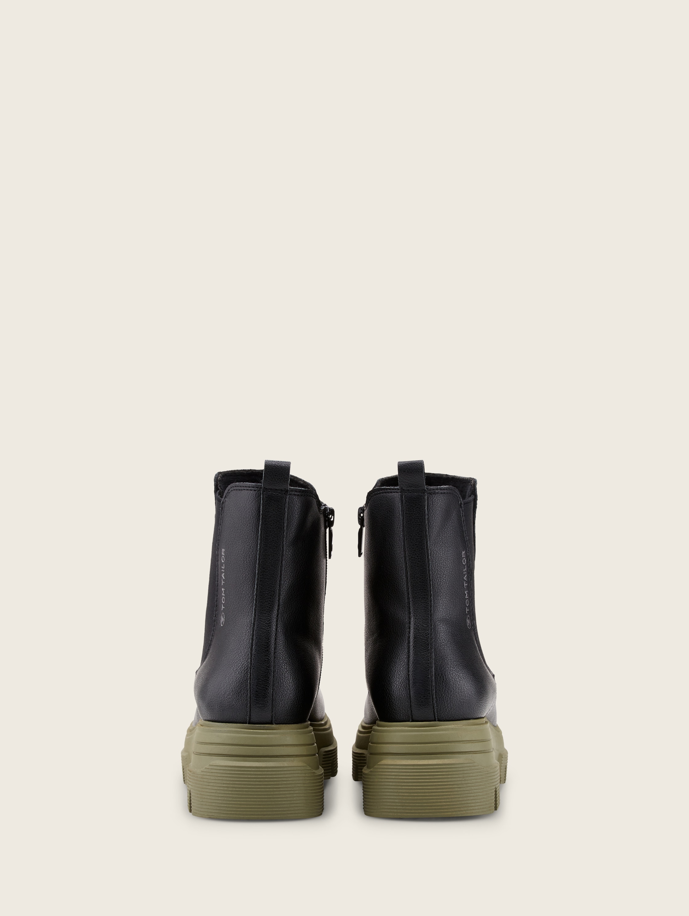 Stiefeletten mit Block-Absatz - black-green - Produkt-Rückansicht