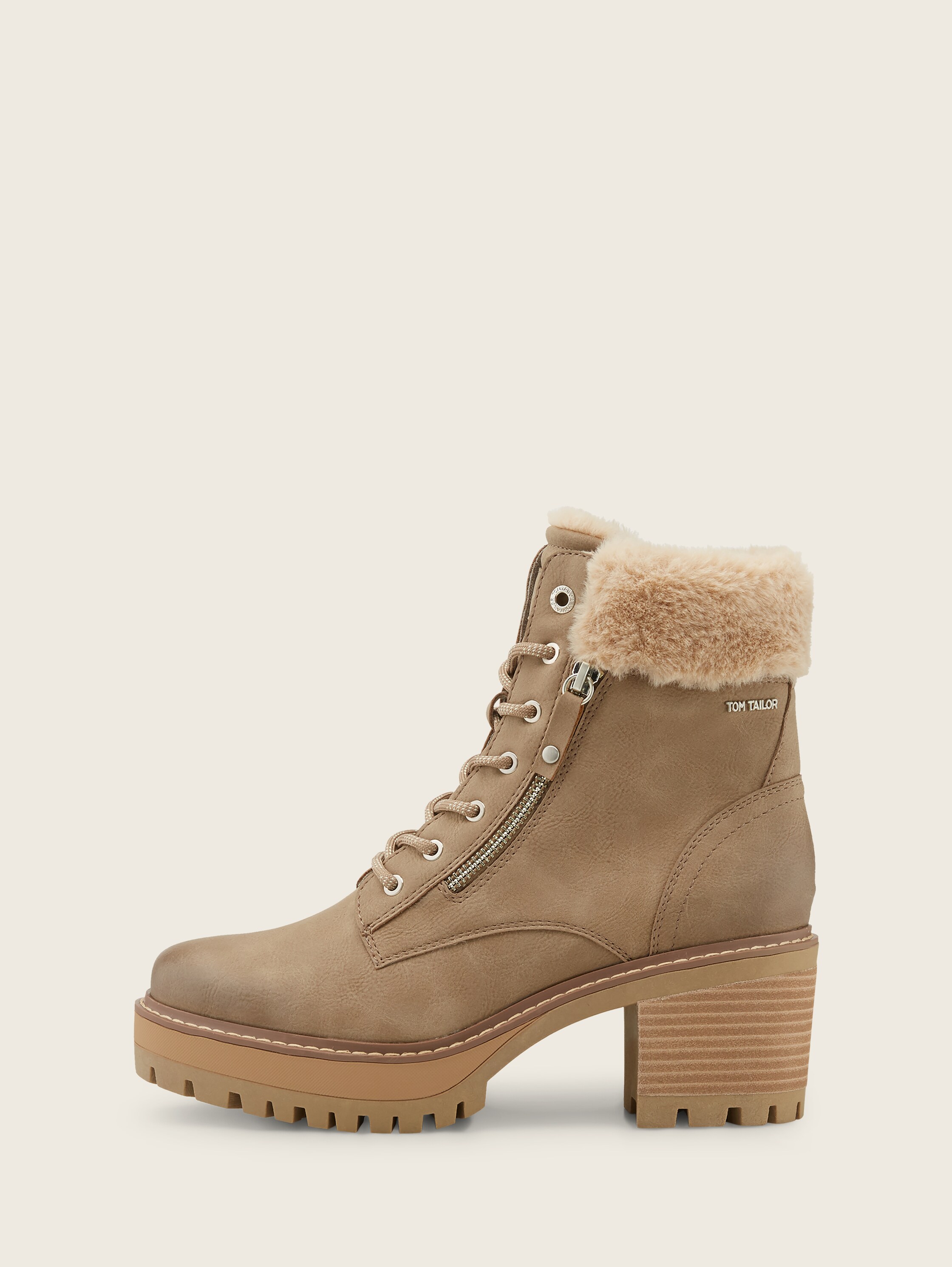 Bottes à talon bottier - dark sand - vue latérale du produit