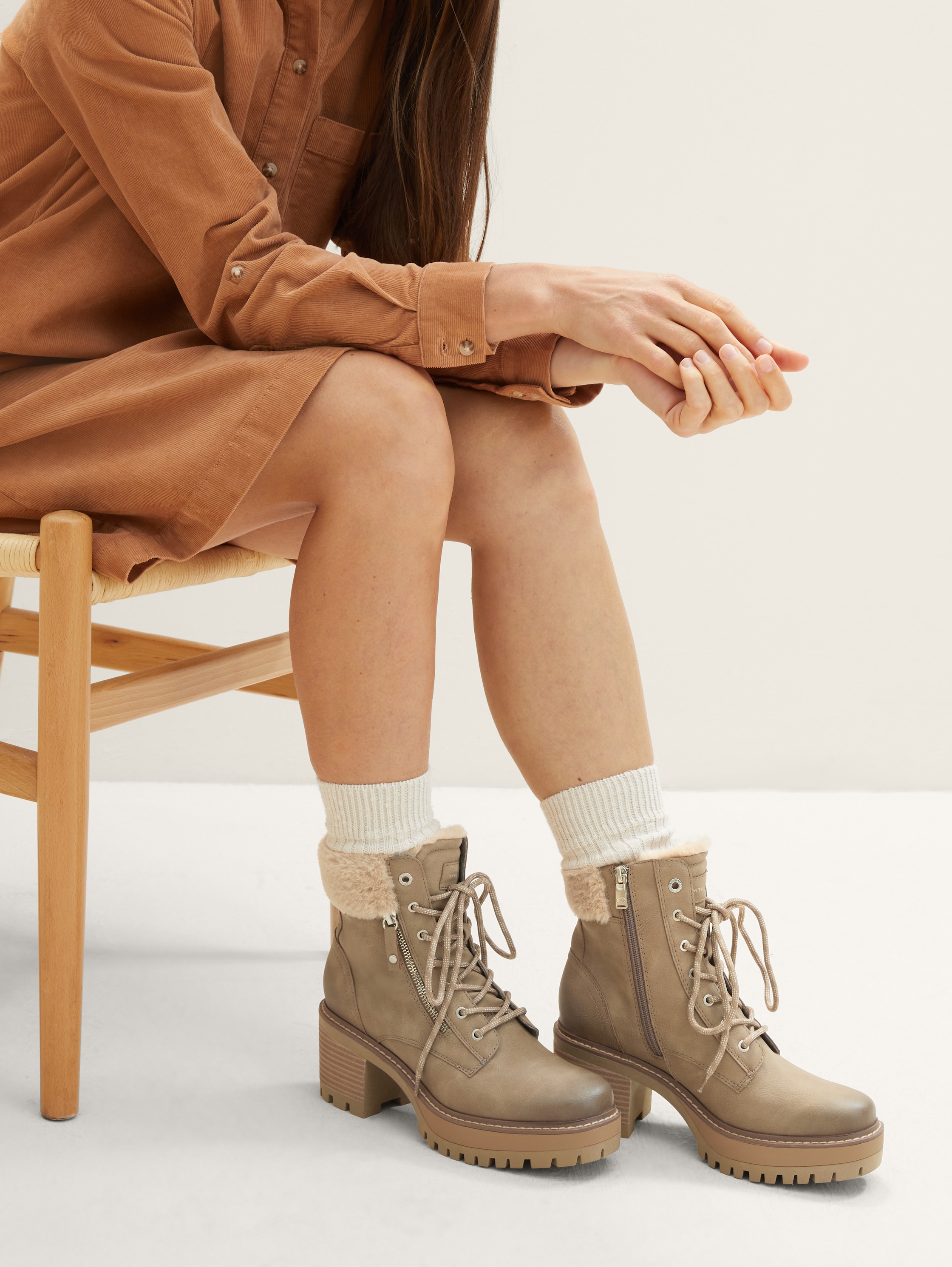 Bottes à talon bottier - dark sand