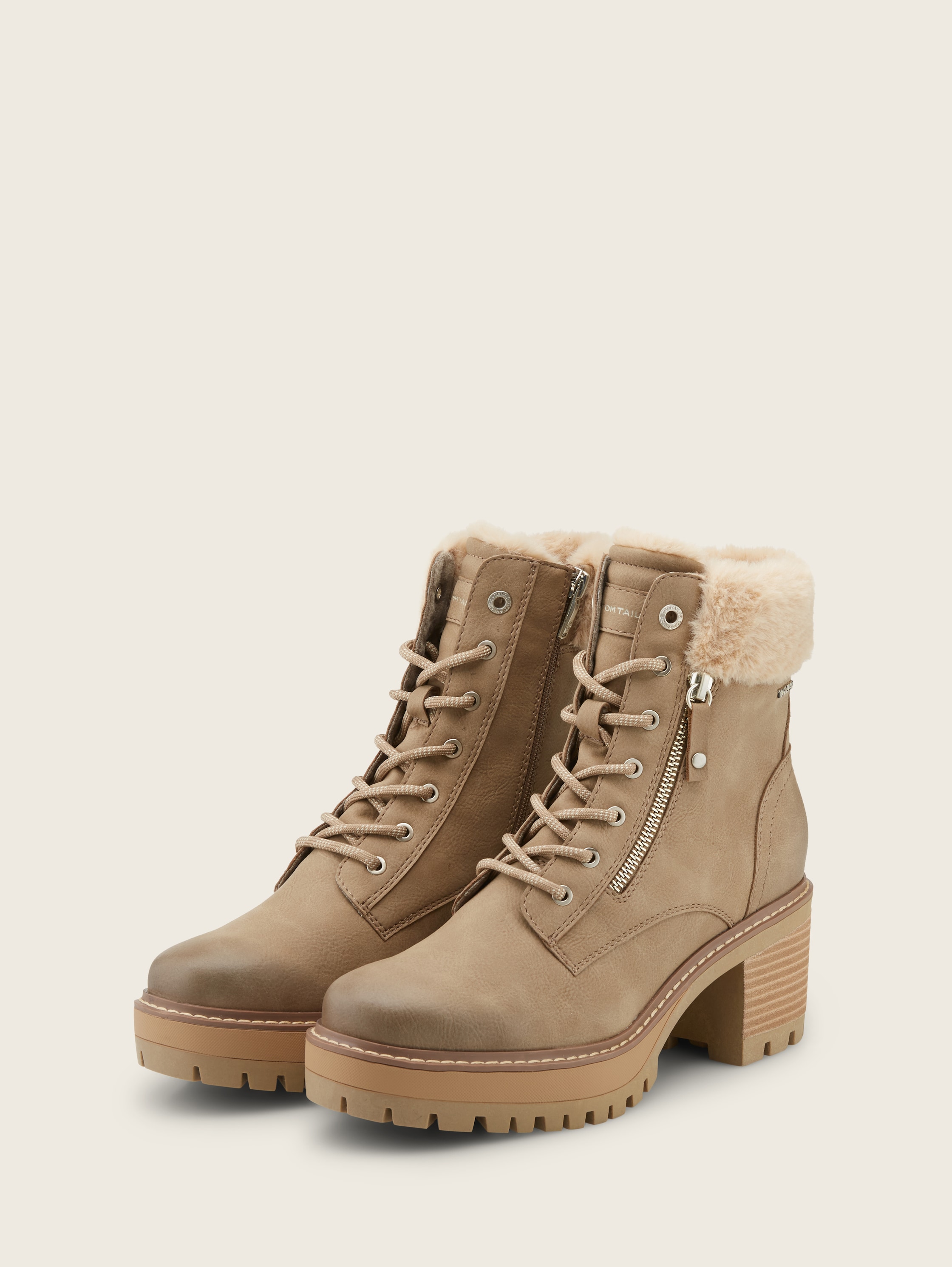 Bottes à talon bottier - dark sand - vue latérale du produit