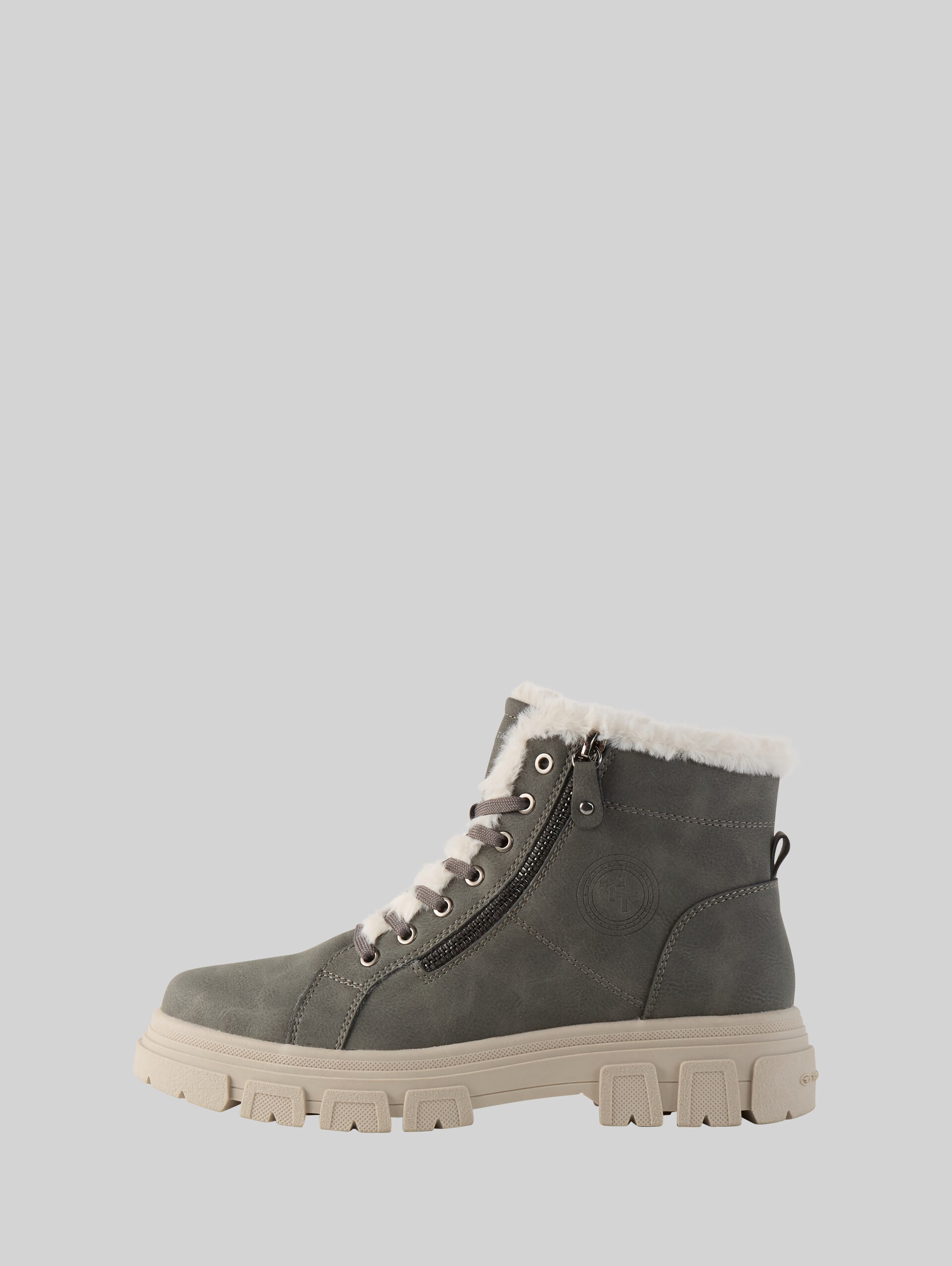 Lined boots with faux fur - coal - Product detail view