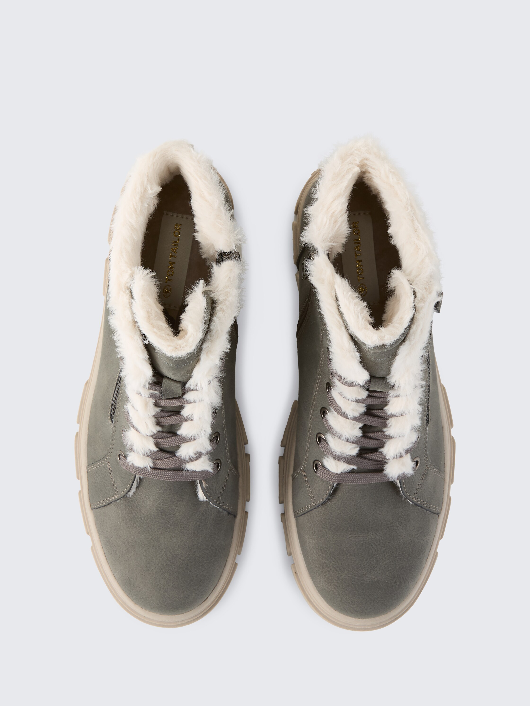 Gefütterte Stiefel mit Fellimitat - coal - 