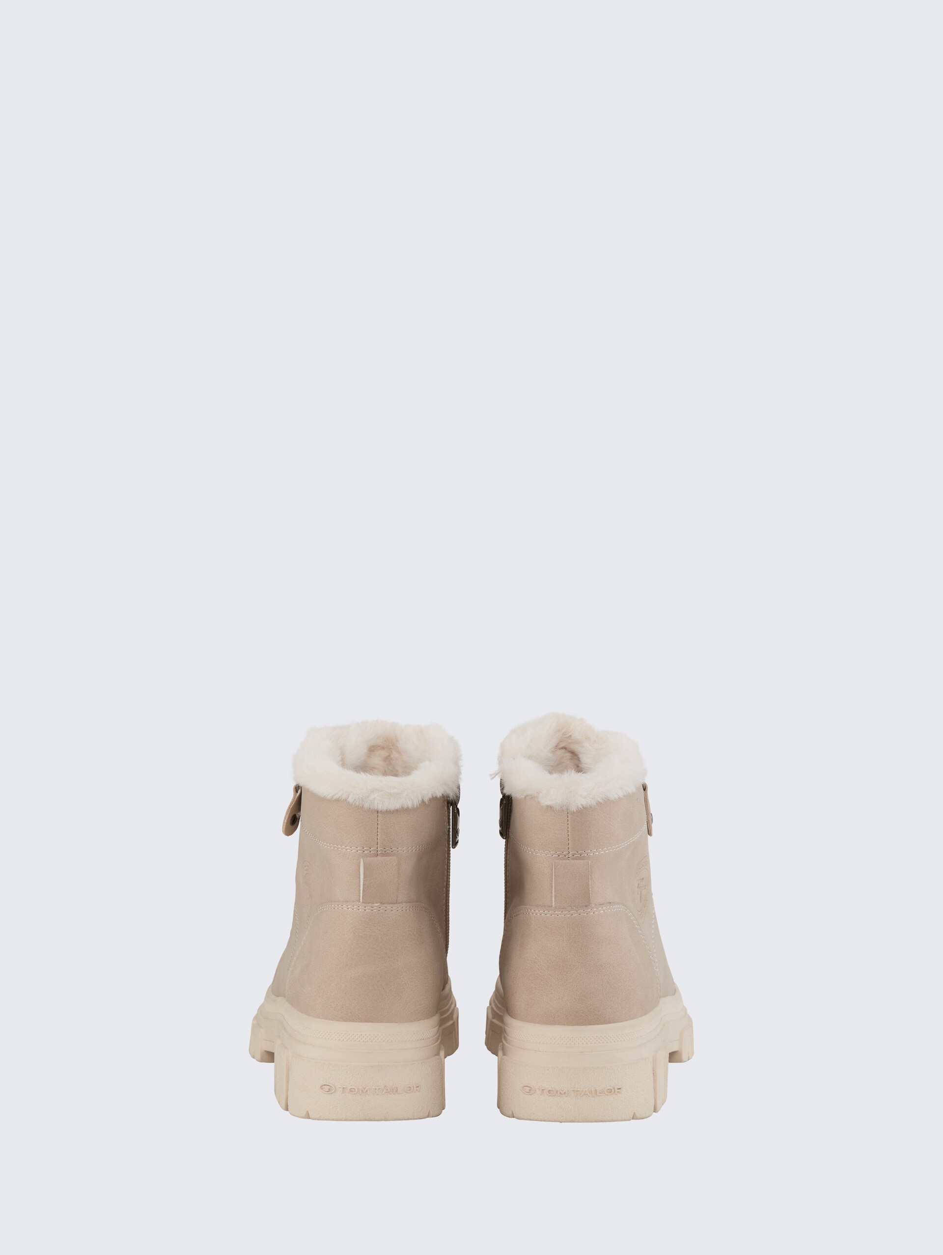 Gefütterte Stiefel mit Fellimitat - cream - Produkt-Rückansicht