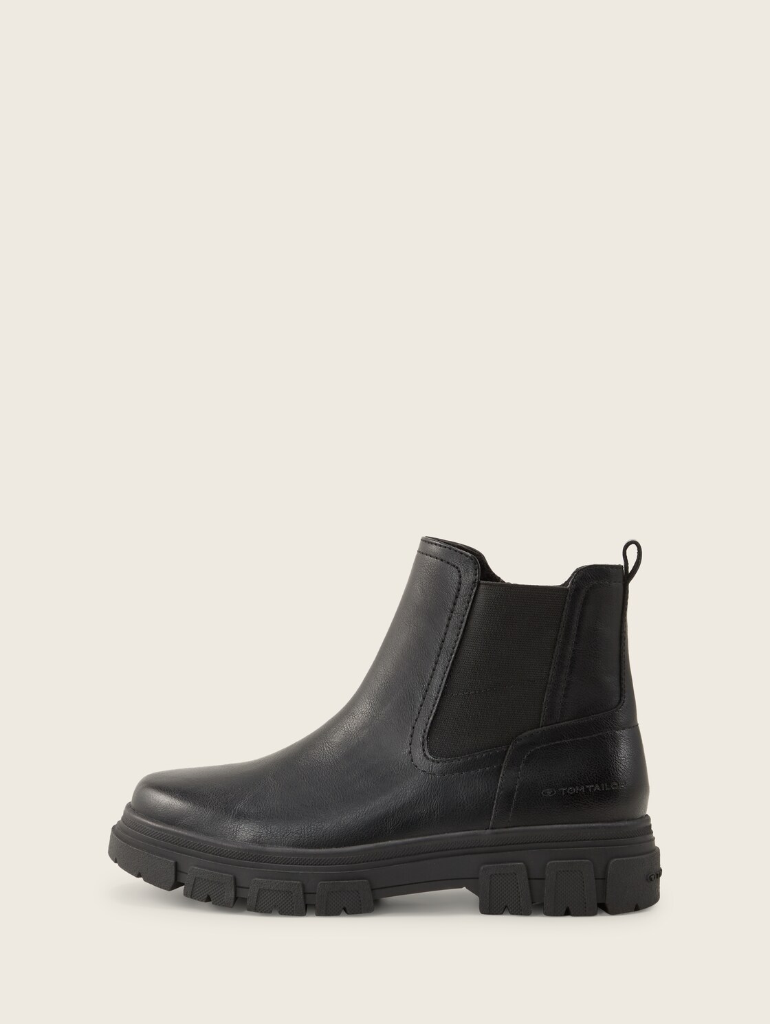 Gefütterte Stiefeletten mit Gummieinsatz - black - seitliche Produkt-Ansicht