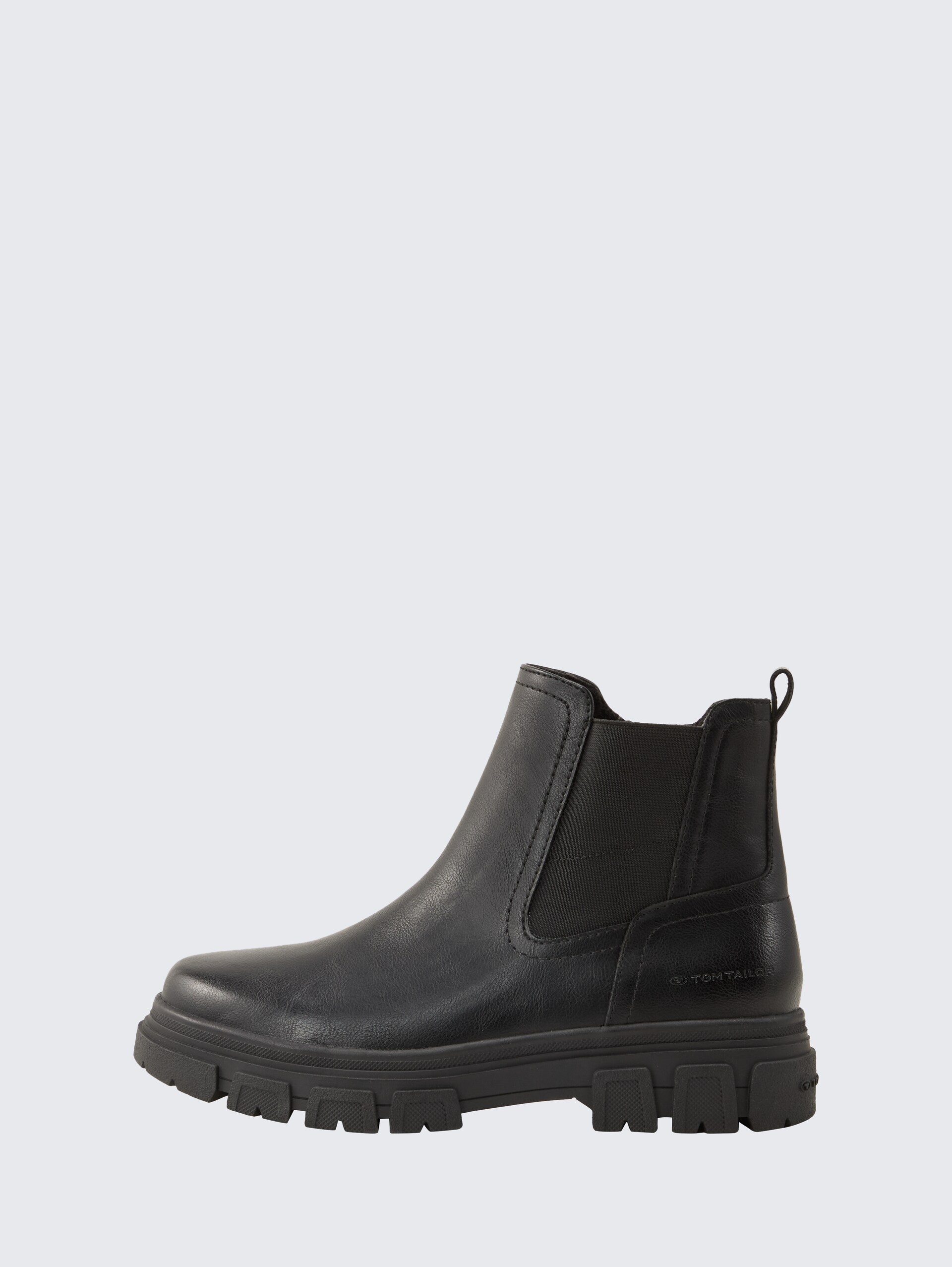 Gefütterte Stiefeletten mit Gummieinsatz - black - seitliche Produkt-Ansicht