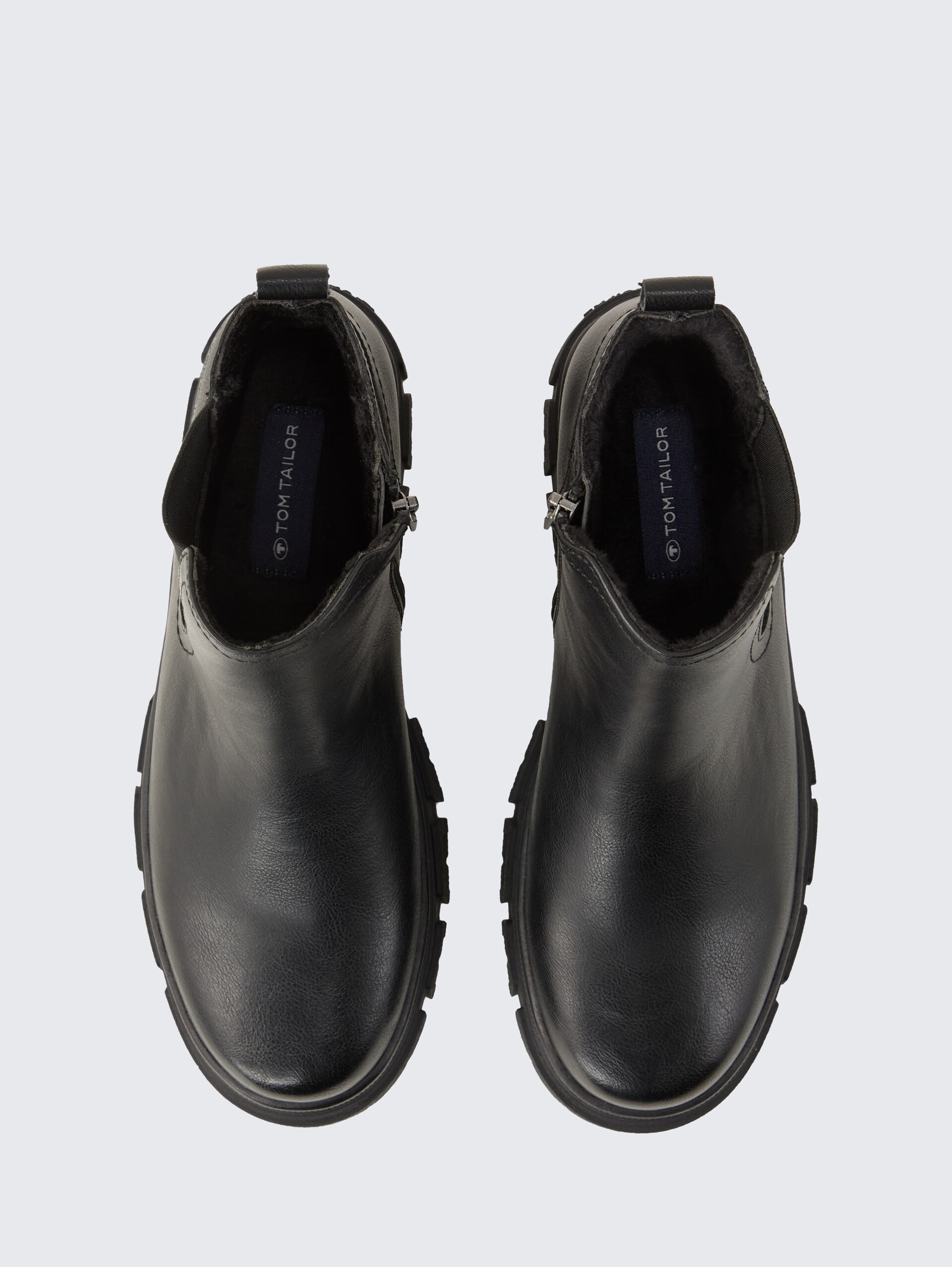 Gefütterte Stiefeletten mit Gummieinsatz - black - Produkt-Ansicht von oben 