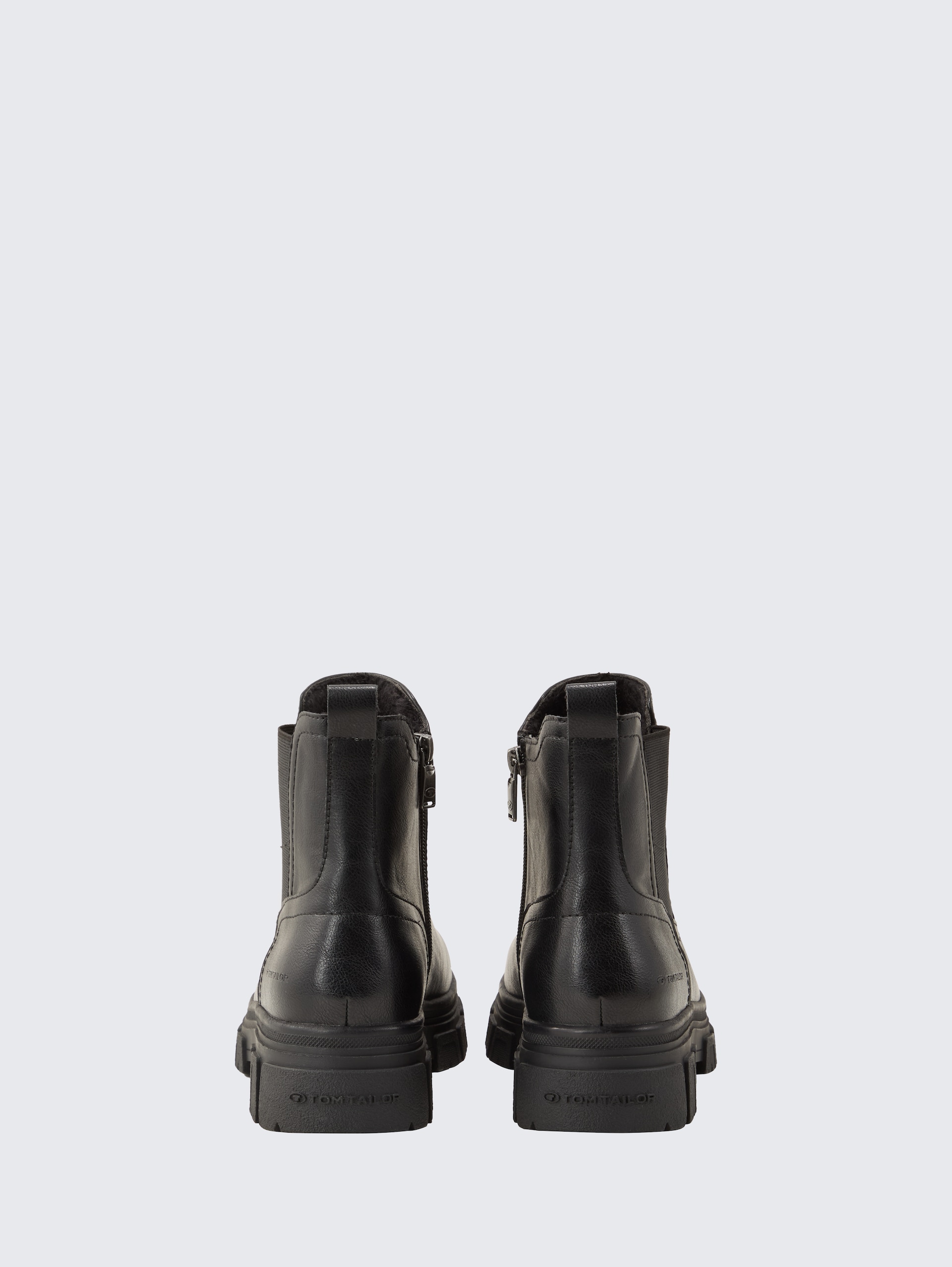 Gefütterte Stiefeletten mit Gummieinsatz - black - Produkt-Rückansicht