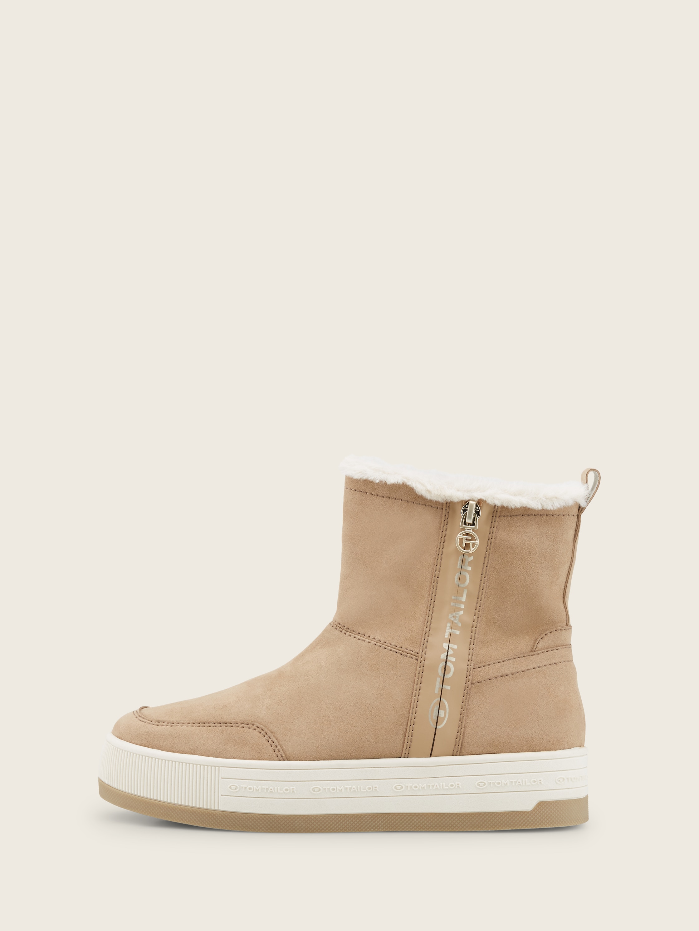 Ankle boots with flat heels - dark sand - Product detail view