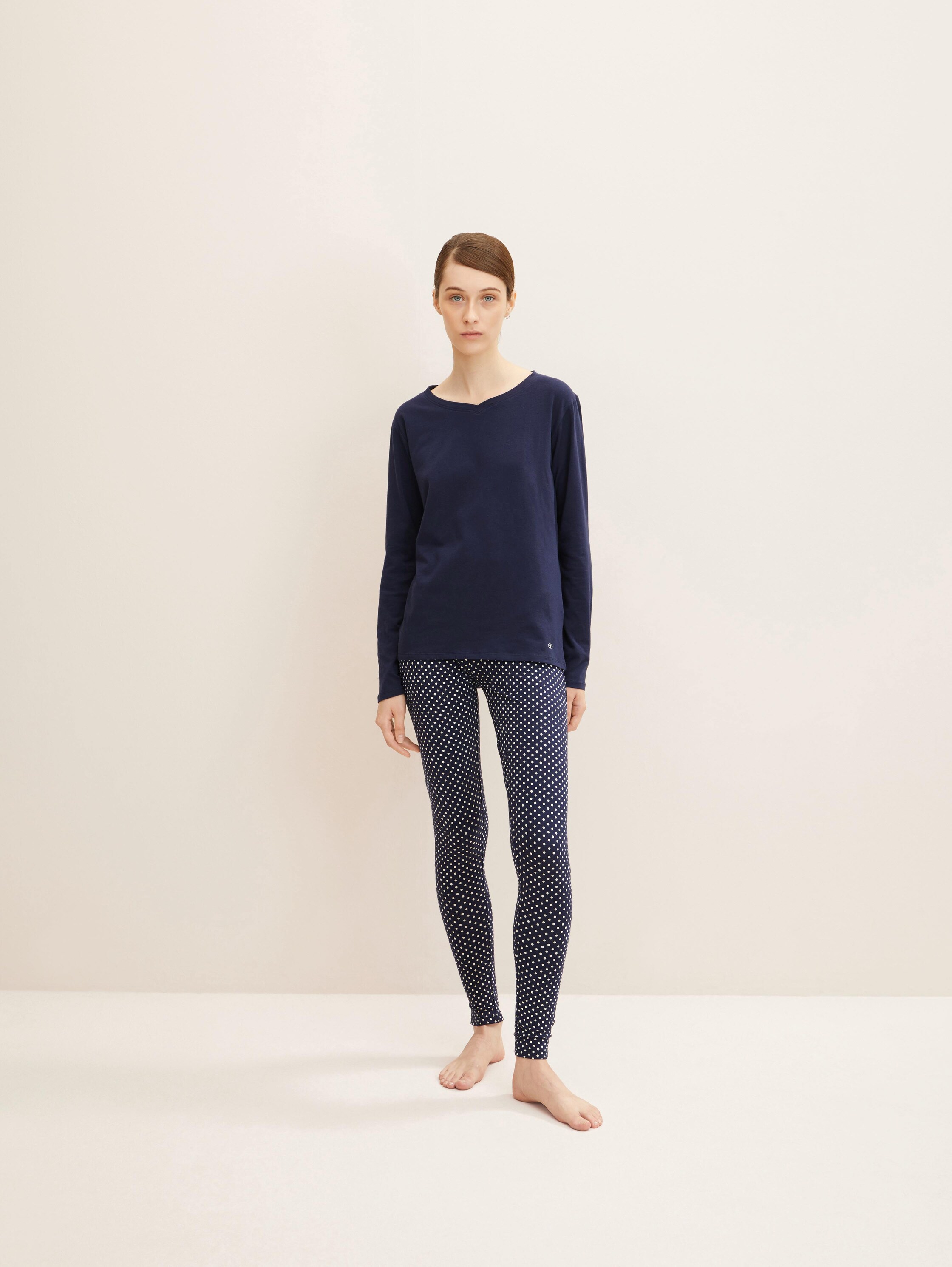 Pyjama-Leggings mit Punktemuster - dark_blue_allover - 